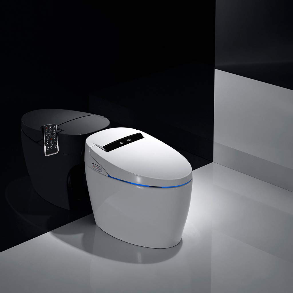 Smart Bidet Toilet - All-in-One Elongated Comfort Height Toilet with Adjustable Water Temperature & Hip Cleaning | Perfect for Modern Bathrooms, Luxury Homes & ADA-Compliant Restrooms