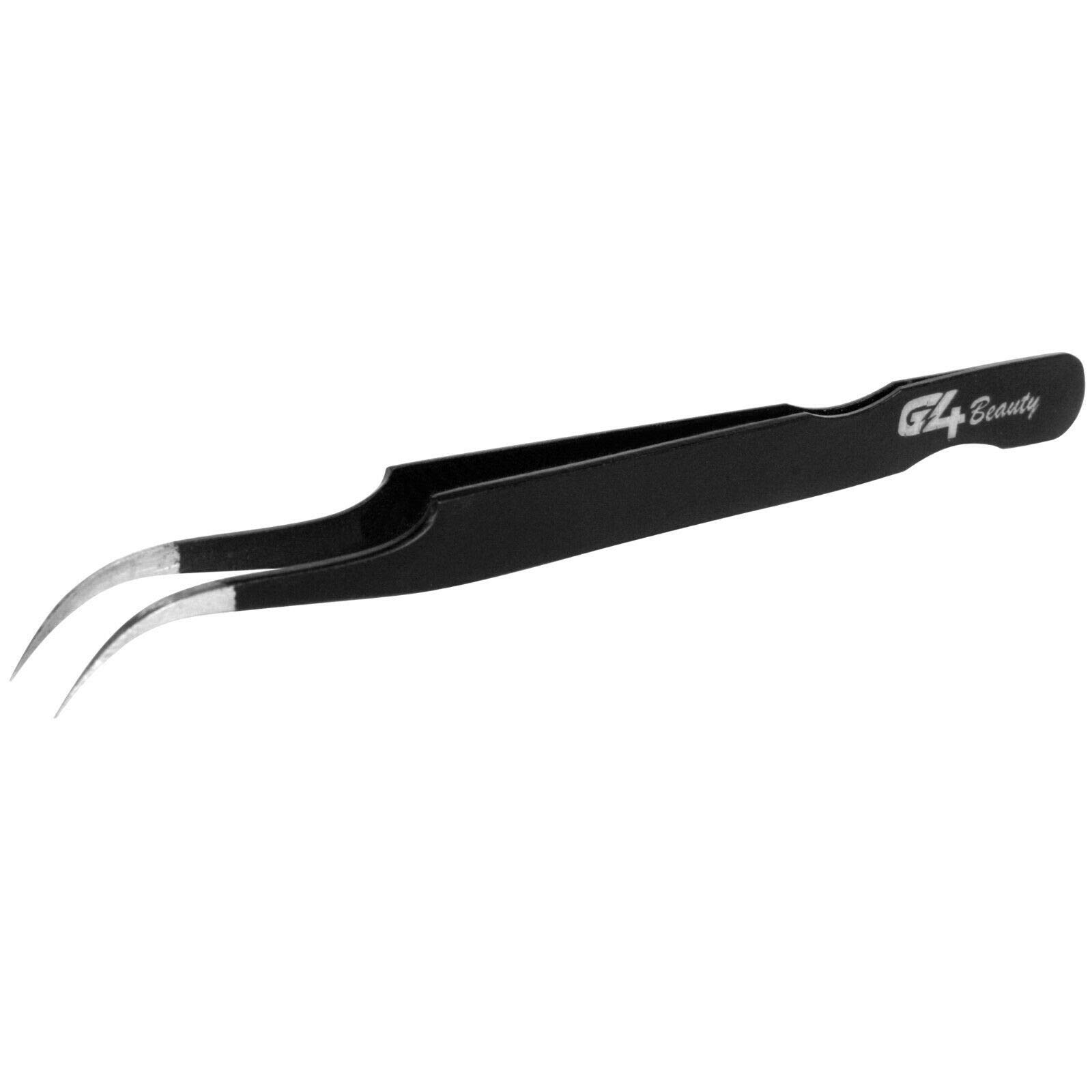 G4 Vision Professional Lash Tweezers Set - Straight & Curved Stainless Steel Eyelash Extension Tweezers (2-Pack) for Precise False Eyelash Application - Perfect for Salon, Home Use & Professional Makeup Artists