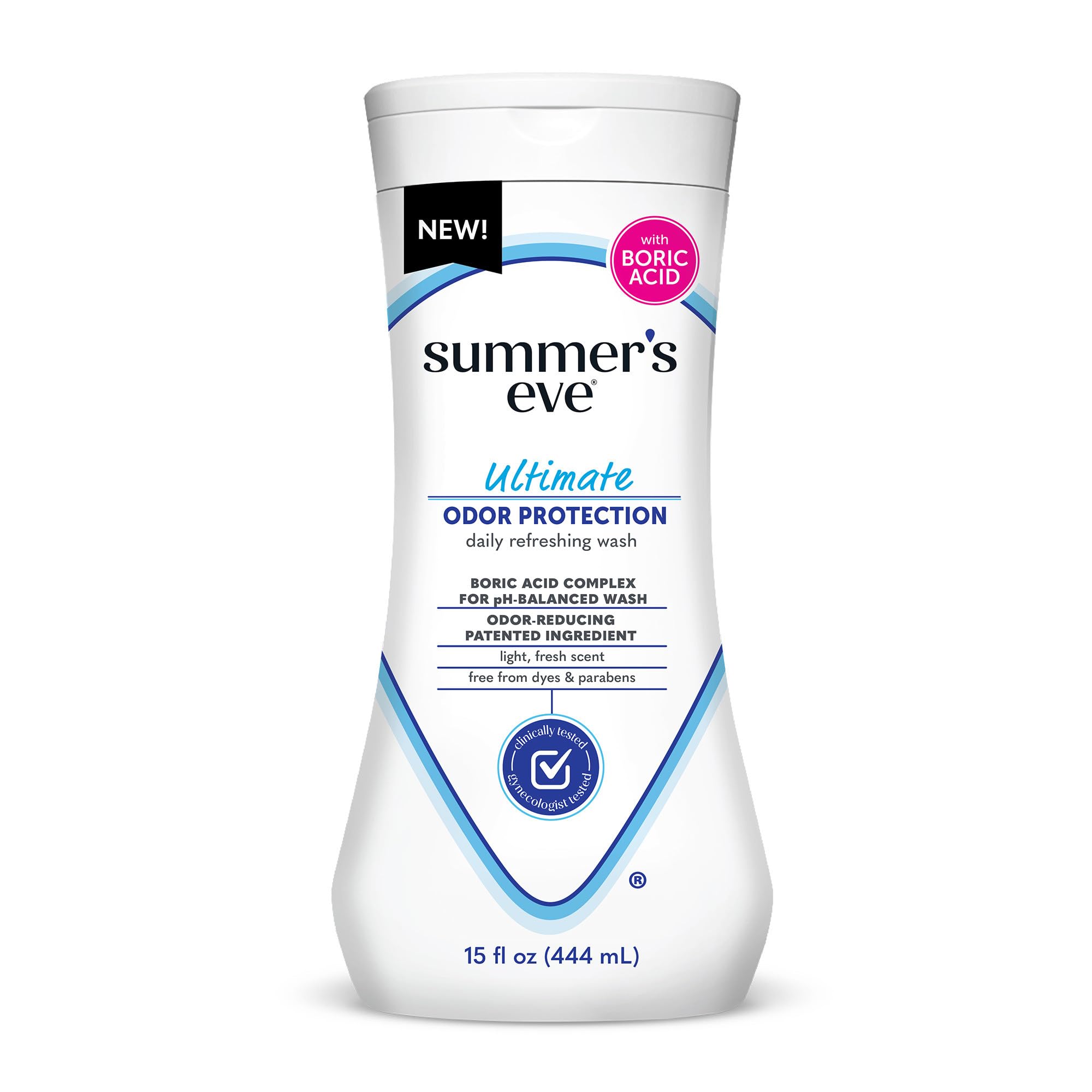 Summer's Eve Feminine Wash with Boric Acid - pH Balance & Odor Control for Women - 15 Fl Oz
