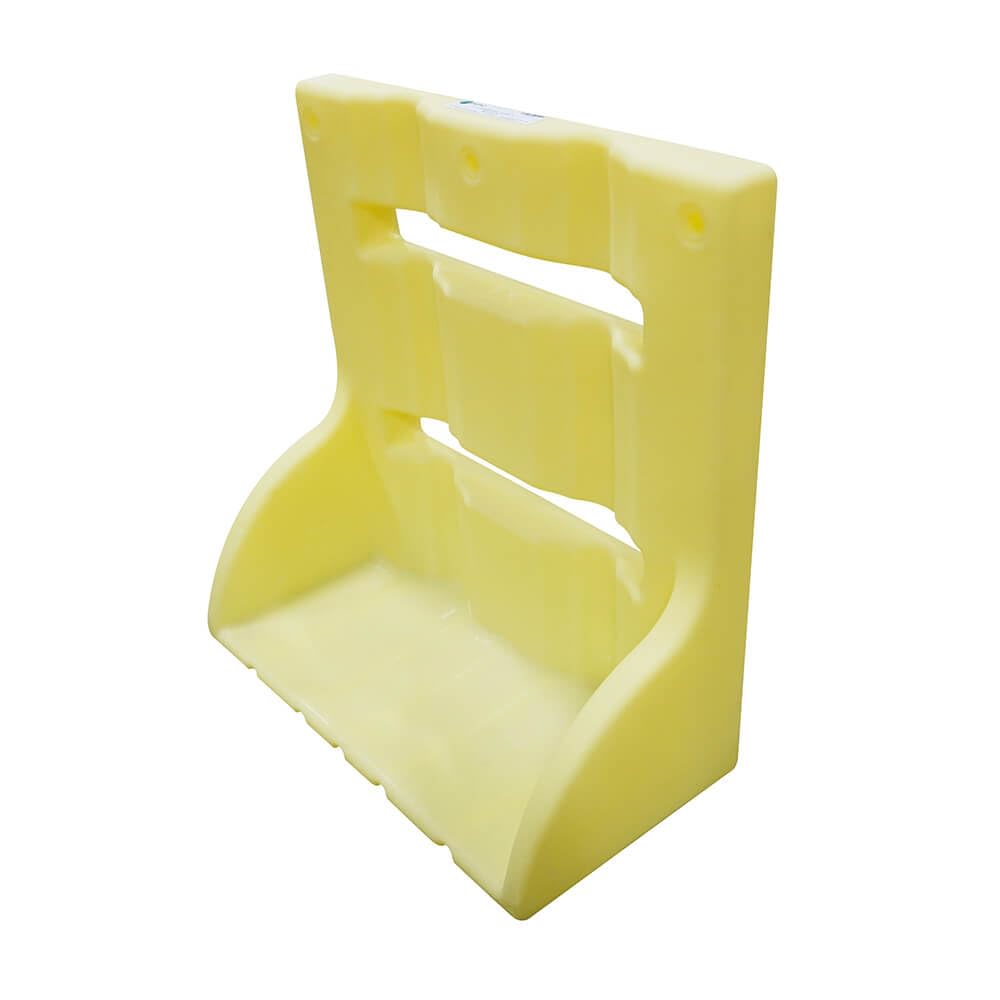 Enpac 2-Cylinder Poly Stand - Heavy Duty Yellow Polyethylene Plastic Storage with Security Straps | Wall Mountable for Garage, Workshop & Industrial Use