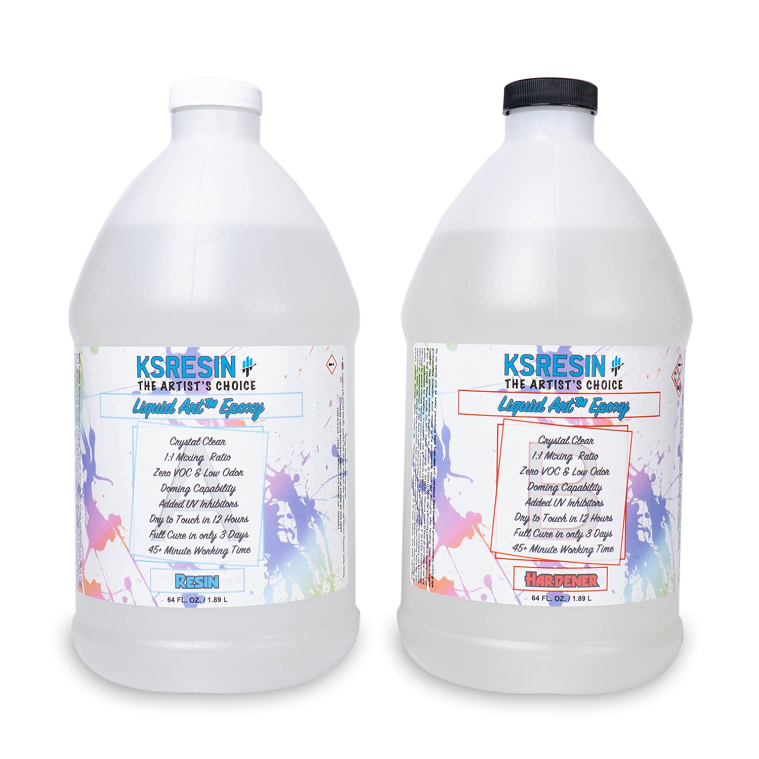 Premium Clear Epoxy Resin Kit - Self-Leveling High Gloss Crystal Clear Art Resin for DIY Projects | Perfect for Tumblers, Canvas, Wood, Jewelry & Home Decor | 1 Gallon Kit (2-Part) | Ideal for Crafting, Coating & Creative Art Projects