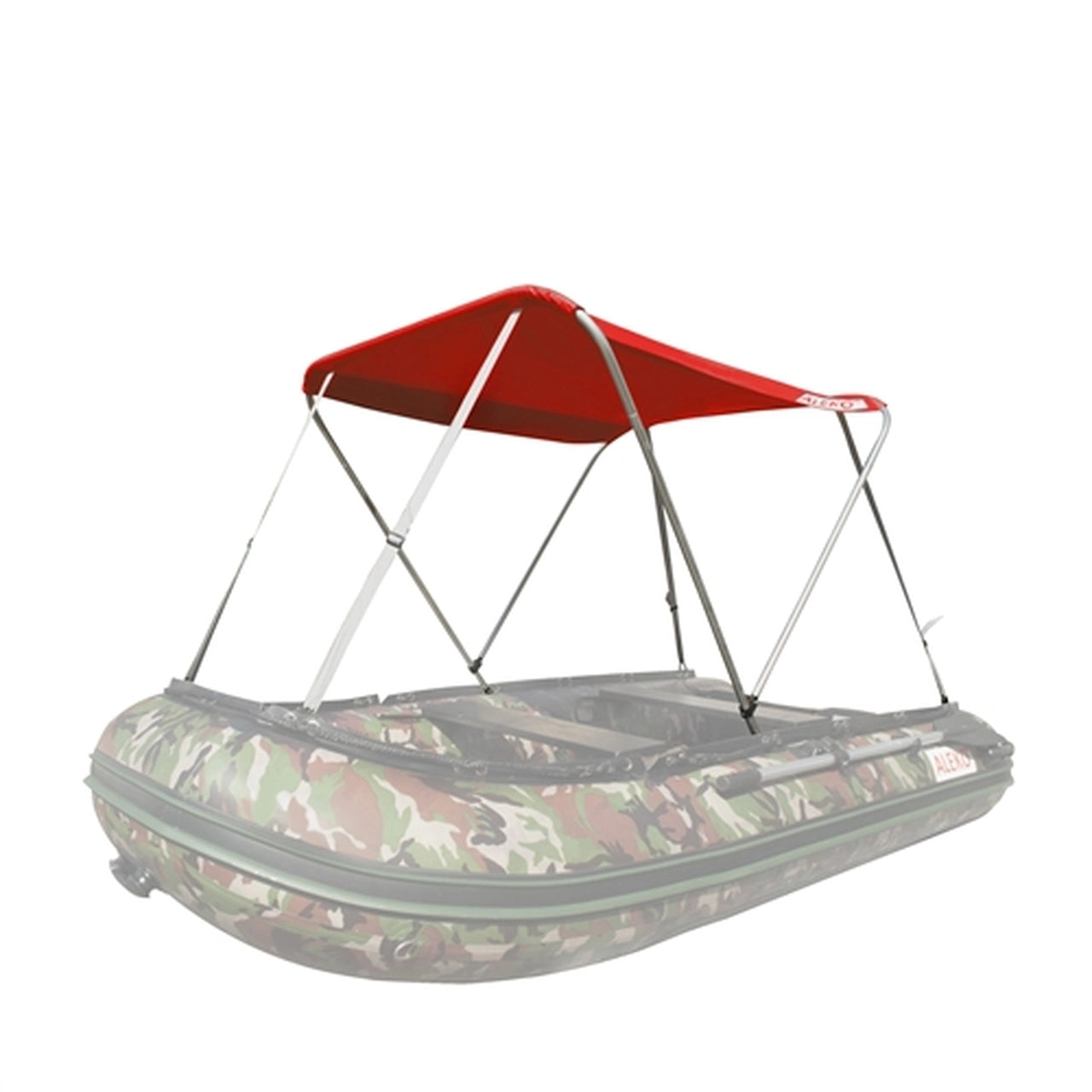 Aleko 12.5 ft Red Boat Canopy Tent - Sun Shade Cover for Inflatable Boats - Perfect for Summer Boating, Fishing & Water Sports Protection