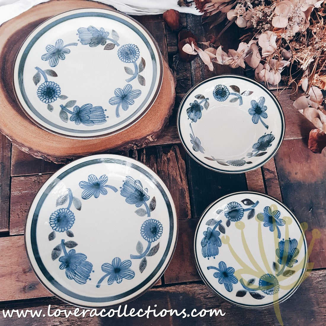 Scandinavian Floral Dinnerware Set - Elegant Porcelain Plates & Bowls for Home Dining & Entertaining - Perfect for Everyday Meals, Parties & Special Occasions