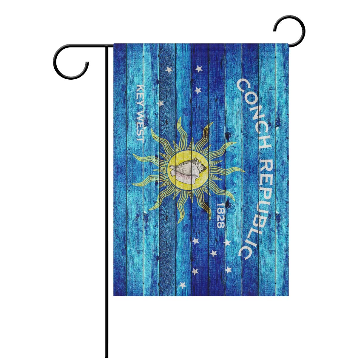 Double-Sided Conch Republic Garden Flag 12x18 Inch - Vivid Color Key West House Flag for Outdoor Yard Decor, Seasonal Home Decoration | Perfect for Beach Houses, Coastal Themed Parties & Florida Keys Souvenirs