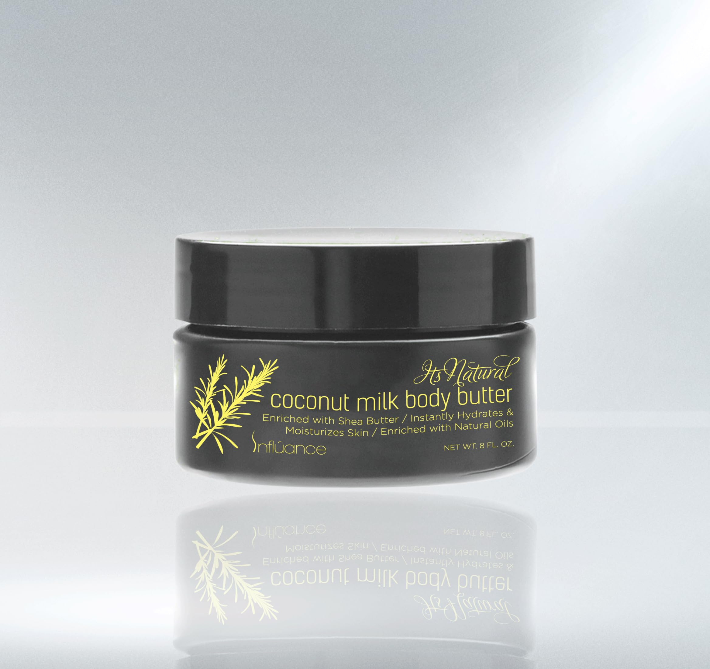 INFLUANCE Natural Body Butter - Coconut Milk Scent (1 Fl Oz) | Hydrating & Nourishing Skin Care for Dry Hands, Feet & Body | Perfect for Daily Moisturizing & Gift Sets
