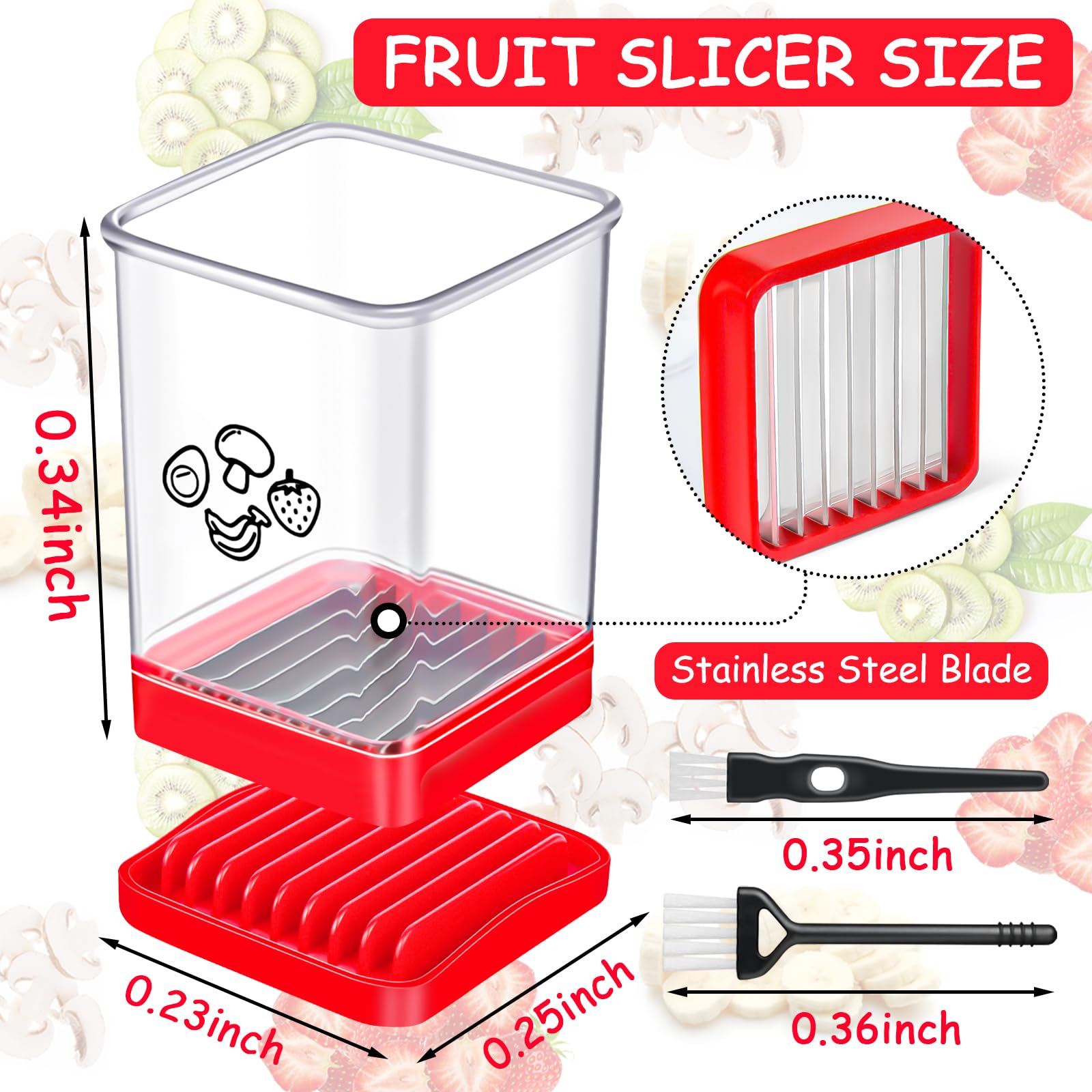 Stainless Steel Fruit and Vegetable Slicer - Perfect for Strawberries, Bananas, Eggs | Quick Salad Prep Tool | Portable Kitchen Gadget for Smoothies, Fruit Platters & Meal Prep