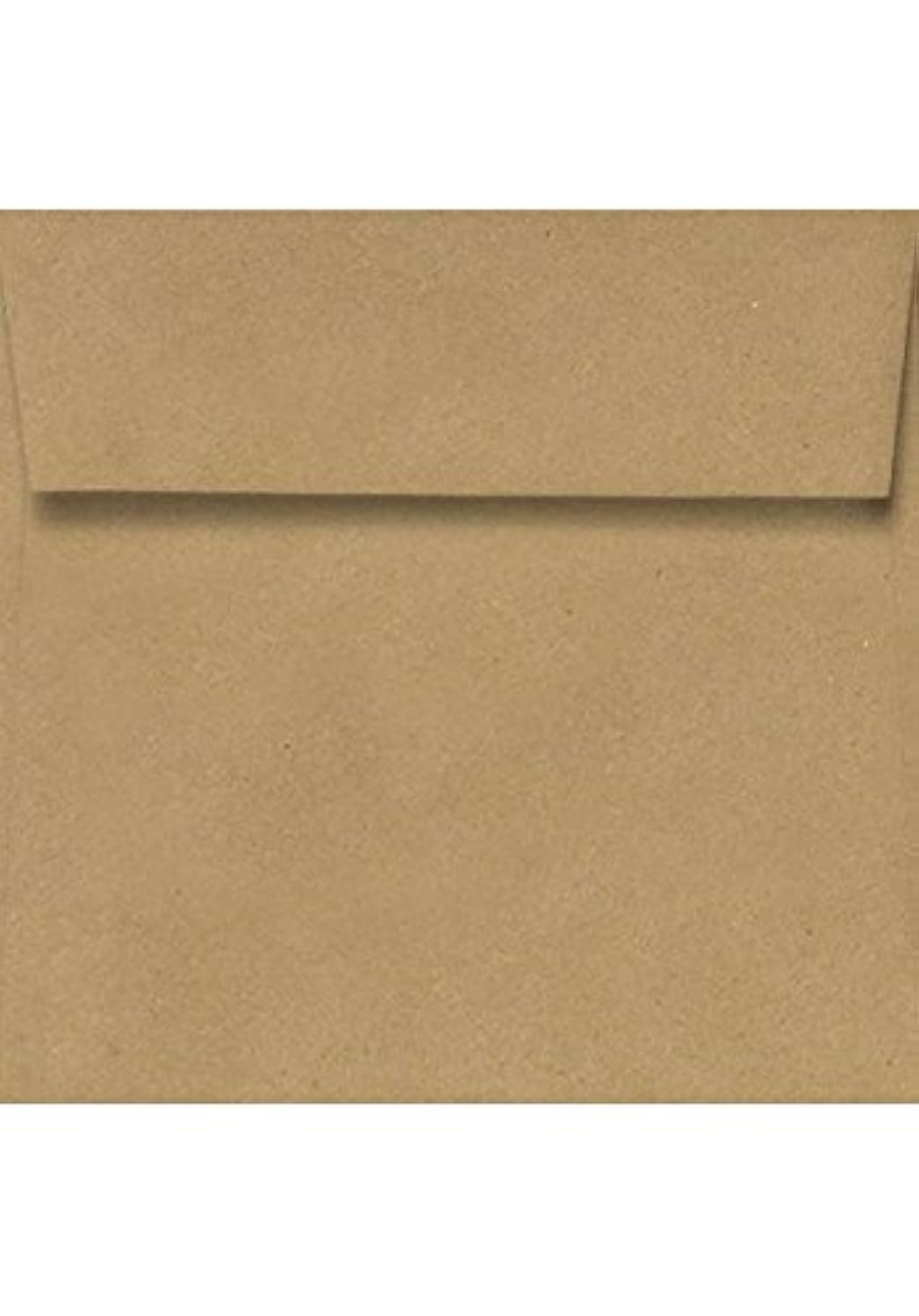Premium Square Invitation Envelopes 3.25x3.25 Inch - Self-Seal Peel & Press Closure - 70lb Text Weight Grocery Bag Brown - Pack of 50 for Wedding Invitations, Greeting Cards & Party Favors