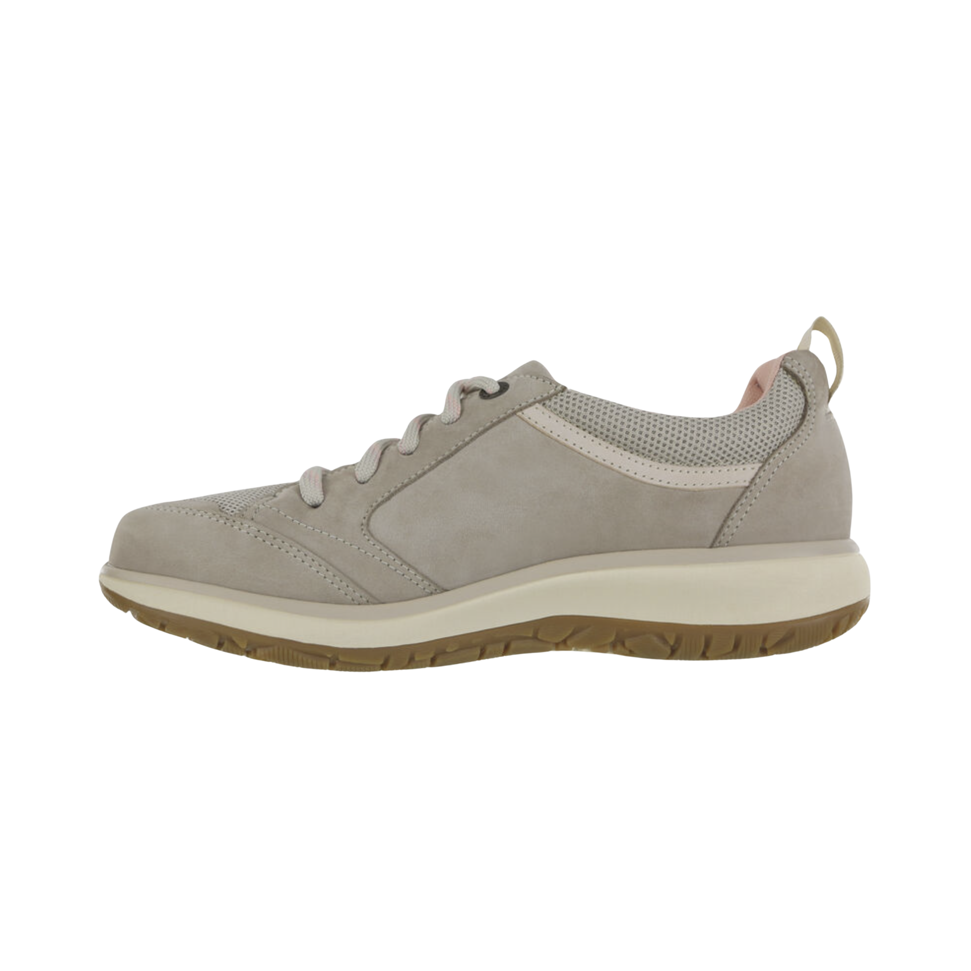 Women's Boulder Taupe & Pink Wide Width Comfortable Walking Shoes - Perfect for Hiking, Travel & Everyday Wear