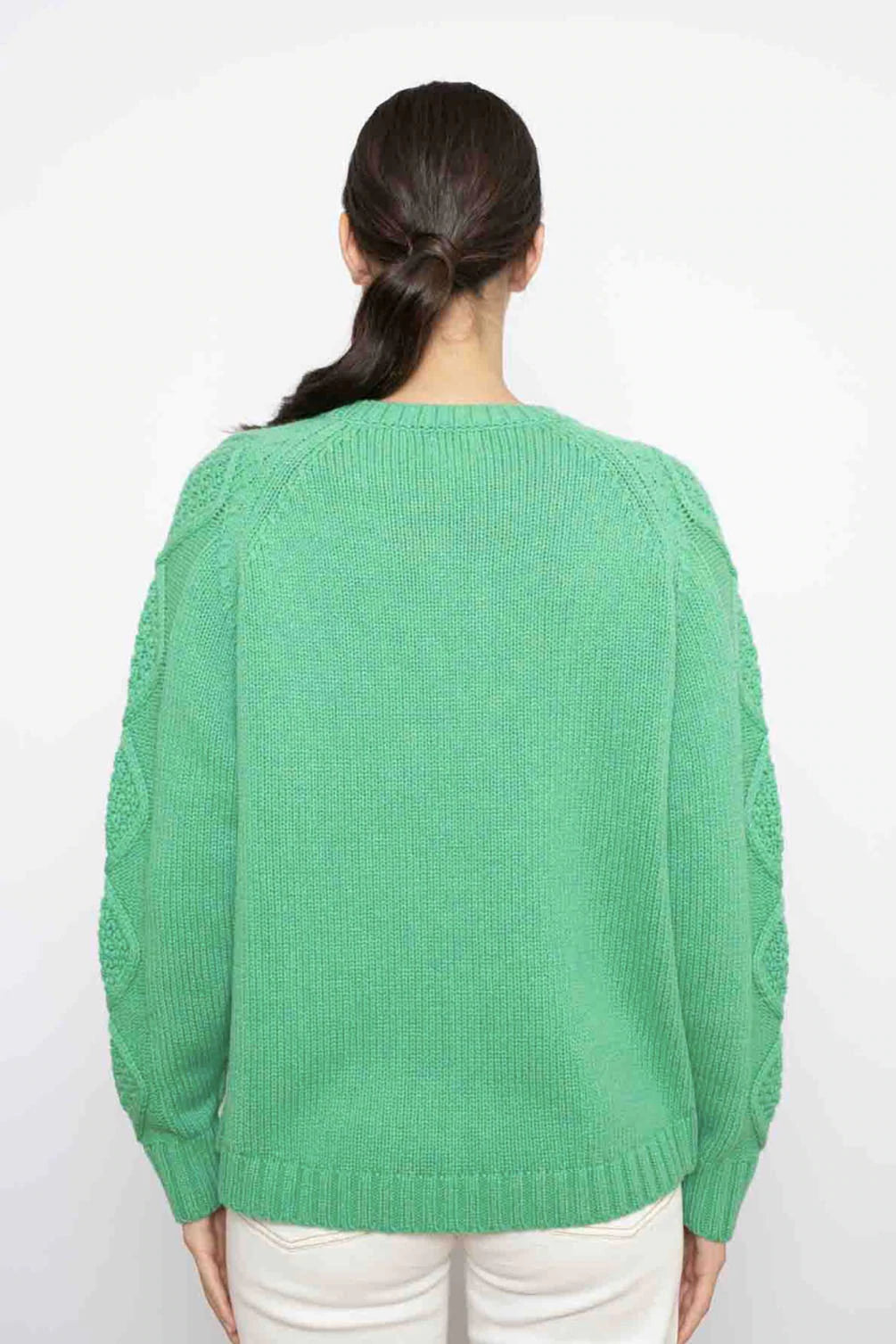 Clifftop Cable Knit Sweater for Women - Cozy Pine Green Pullover for Fall & Winter - Perfect for Casual Outfits, Office Wear, and Outdoor Adventures