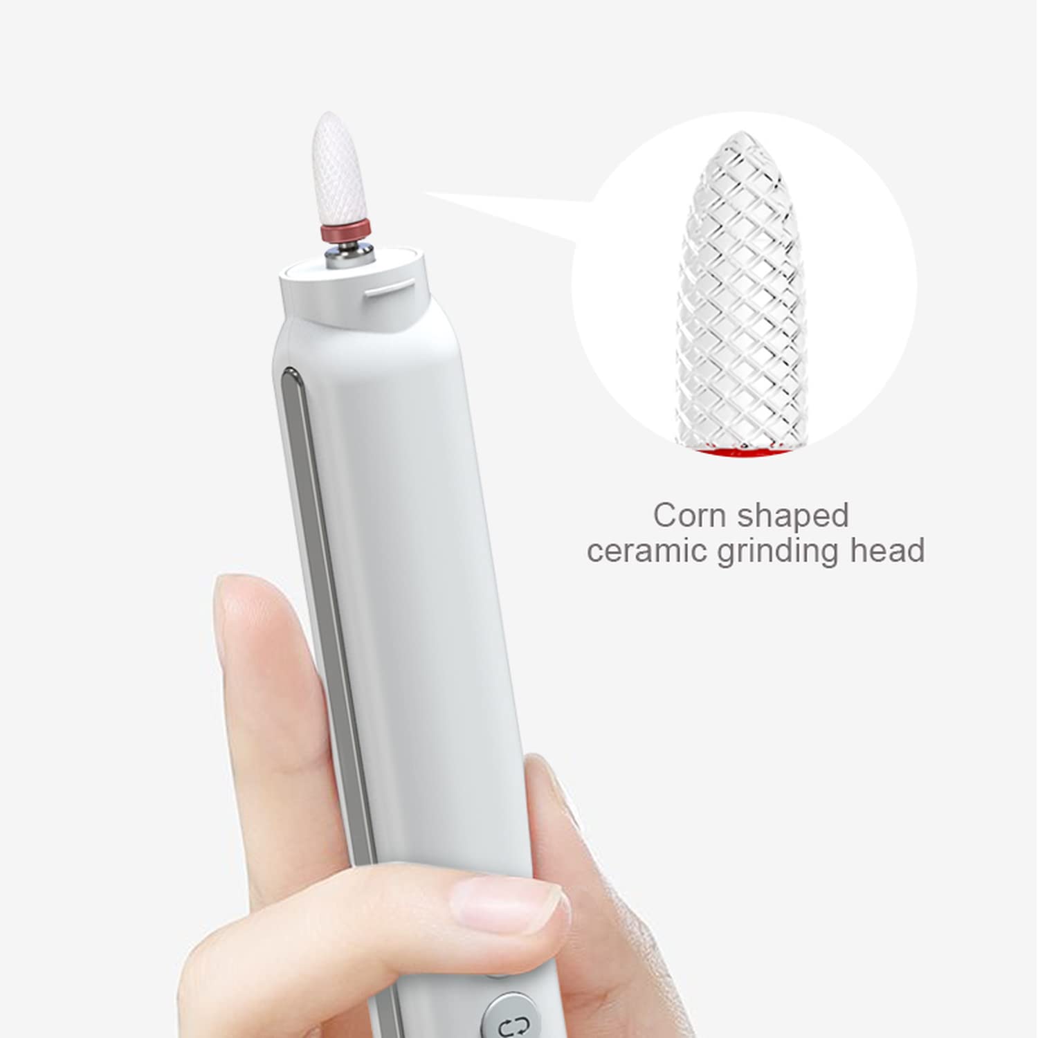 Professional Cordless Electric Nail Drill Kit - Rechargeable Nail File for Acrylic Nails, Portable Manicure Tool for Salon & Home DIY (White) | Perfect for Gel Polish Removal, Nail Art Design & At-Home Manicures