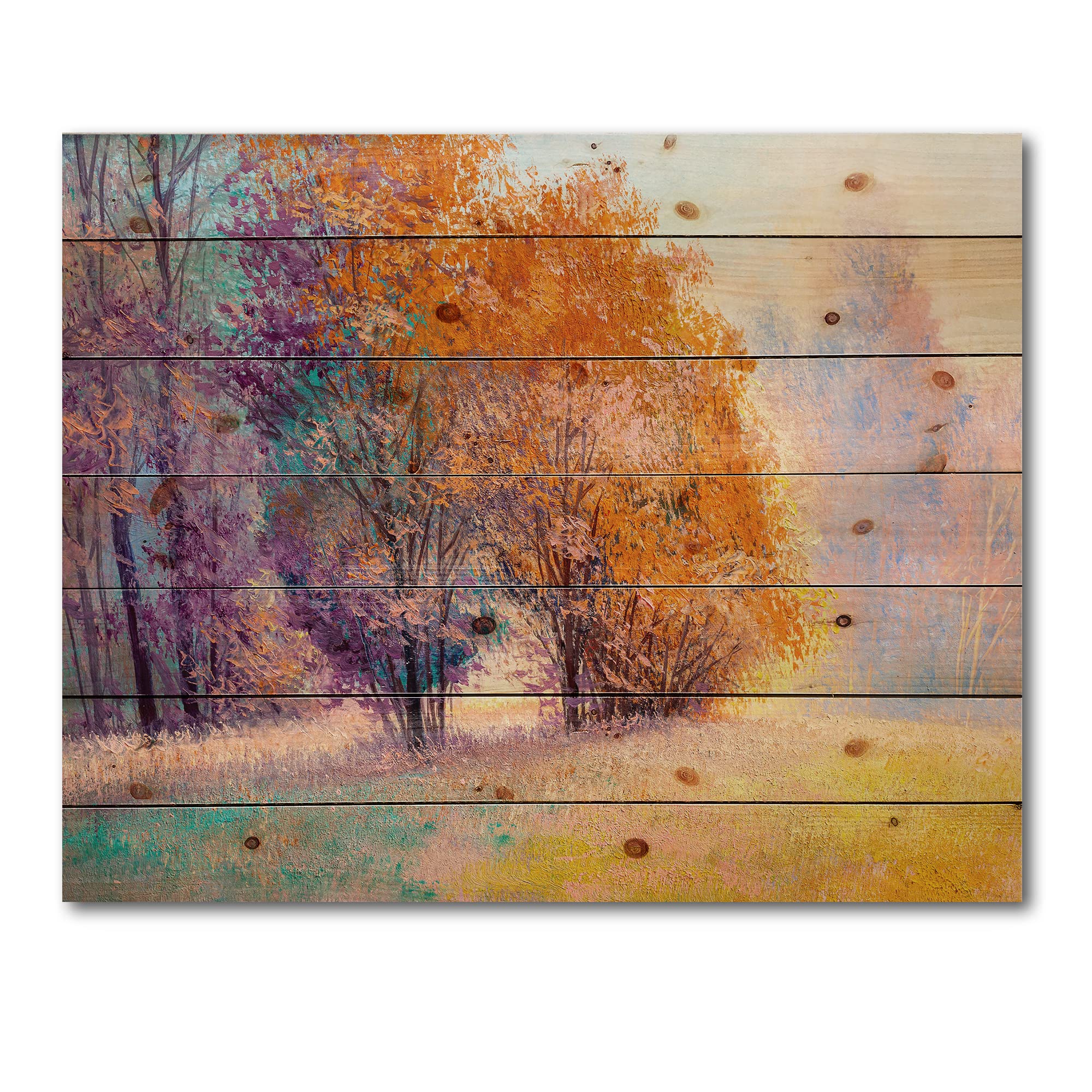 Autumn Forest Wood Wall Art - Pine Wood Decor for Living Room & Bedroom