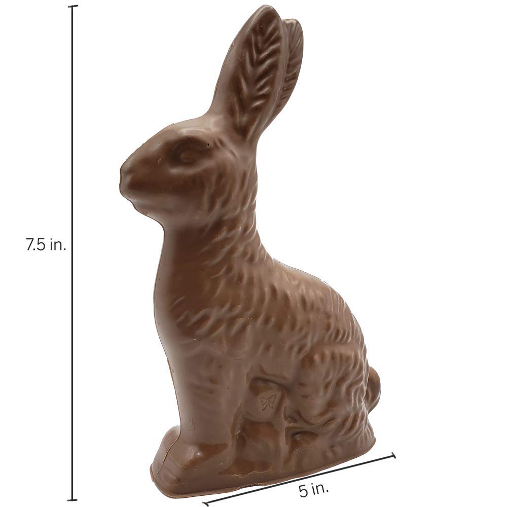 Olde Naples Chocolate Happy Easter Bunny - 1 LB Solid Milk Chocolate Rabbit Candy Gift (16 oz) | Easter Basket Stuffers, Party Favors & Holiday Treats