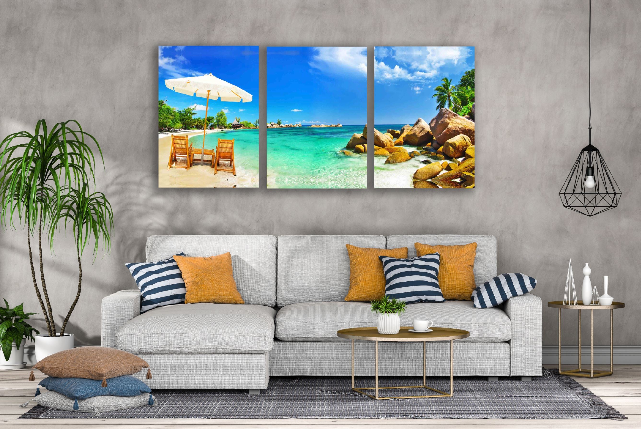 3-Piece Sea Scenery Wall Art Canvas Prints - Premium 100% Australian Made Ocean Themed Home Decor - Ready to Hang for Living Room, Bedroom & Office Decoration