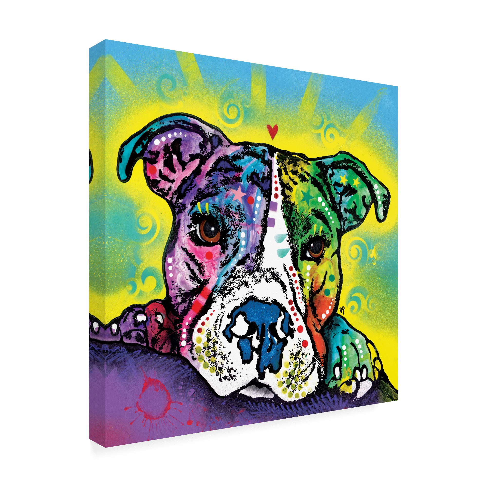 Dean Russo The Baby Pit Bull 18x18 Canvas Art Print - Premium Trademark Fine Art for Home & Office Decor, Perfect for Dog Lovers & Pet-Themed Interior Design