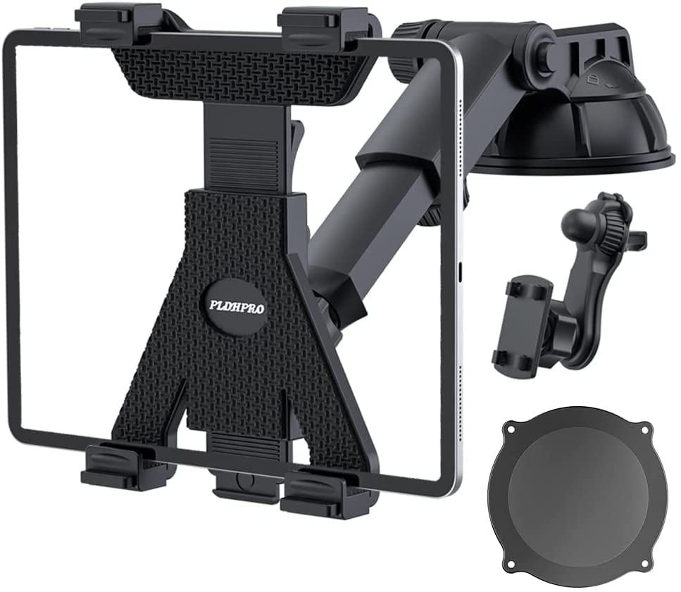 PLDHPRO Adjustable Car Tablet Holder Mount for 6-11 Inch Tablets - Universal Dashboard, Air Vent & Windshield Stand with Suction Cup - Compatible with iPad, Galaxy Tab, Z Fold - Perfect for Road Trips, GPS Navigation & Entertainment in Cars & Trucks