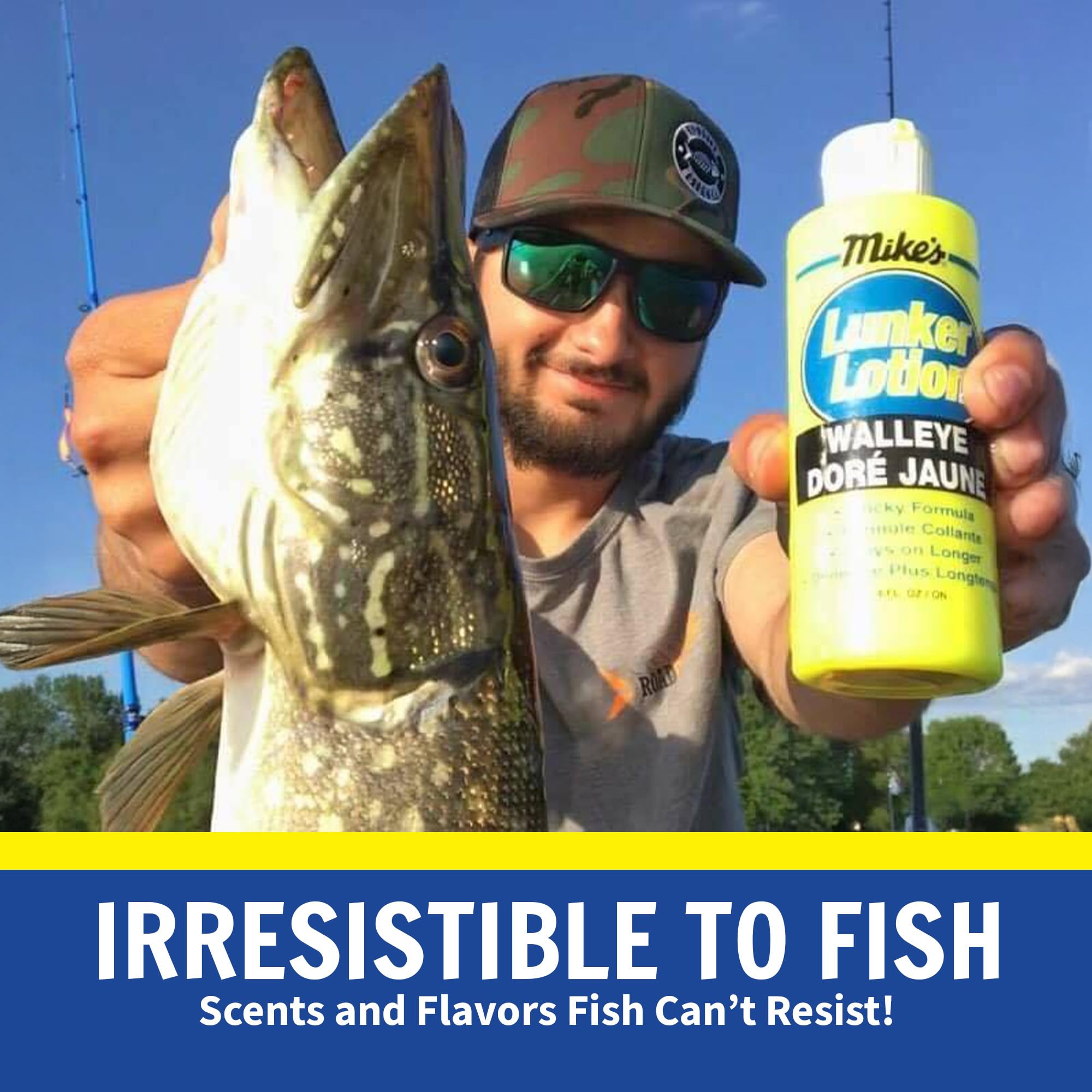 Mike's Premium Fishing Bait & Lure Lunker Lotion - Tuna & Garlic Scent Attractant for Bass, Trout & Freshwater Fish | Ideal for Tournament Fishing & Shore Casting