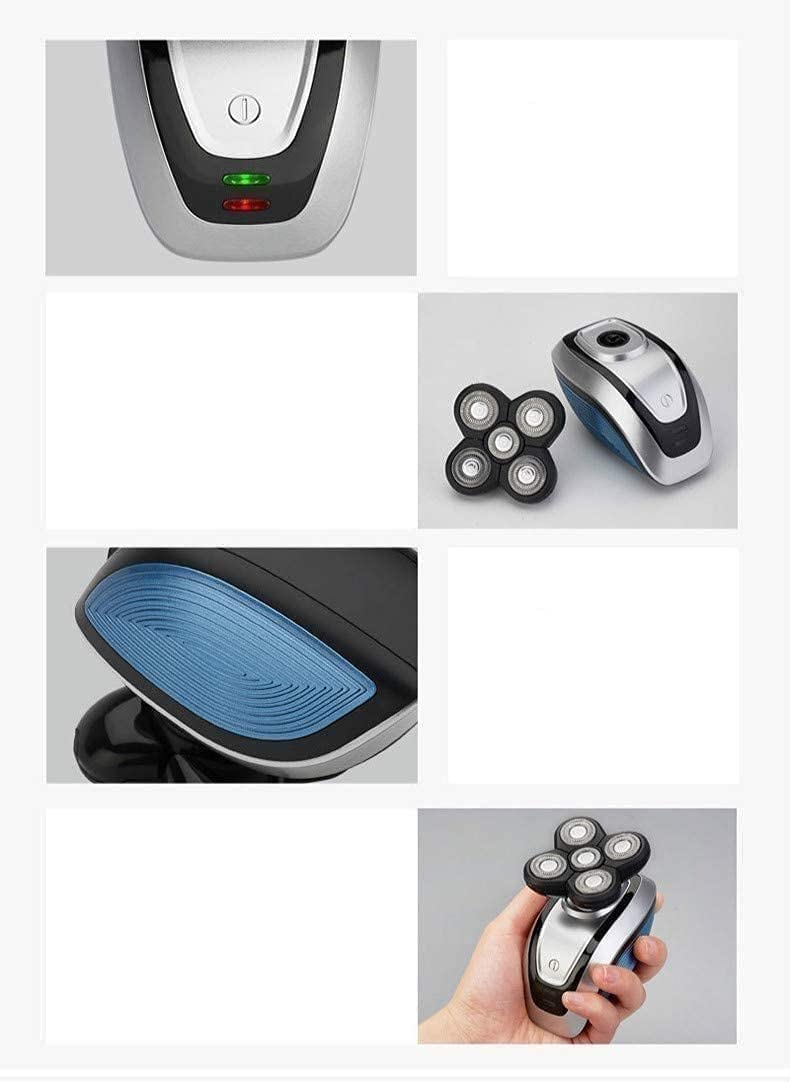 Professional 4-in-1 Electric Head Shaver for Men - Cordless Rechargeable Bald Head Shaver with Nose Trimmer & Facial Brush - Anti-Pinch Technology & Ergonomic Design - Perfect for Home, Travel & Gym Use (Black)