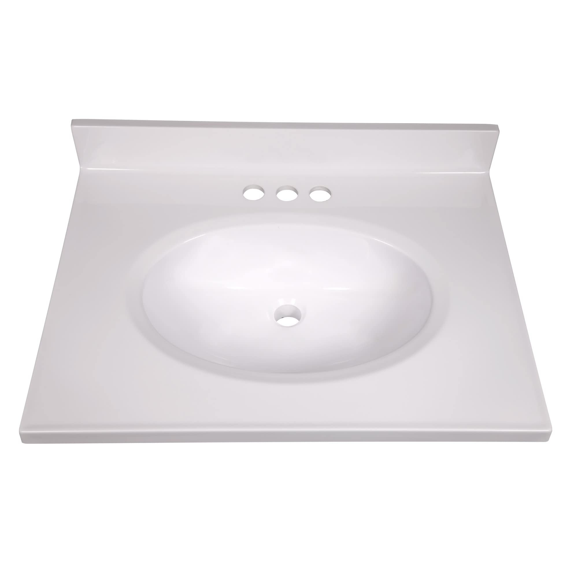 25 Inch Modern Bathroom Vanity Set with Countertop - Ready to Assemble Birch Wood Cabinet for Bathroom Remodel | Perfect for Small Spaces & Powder Rooms