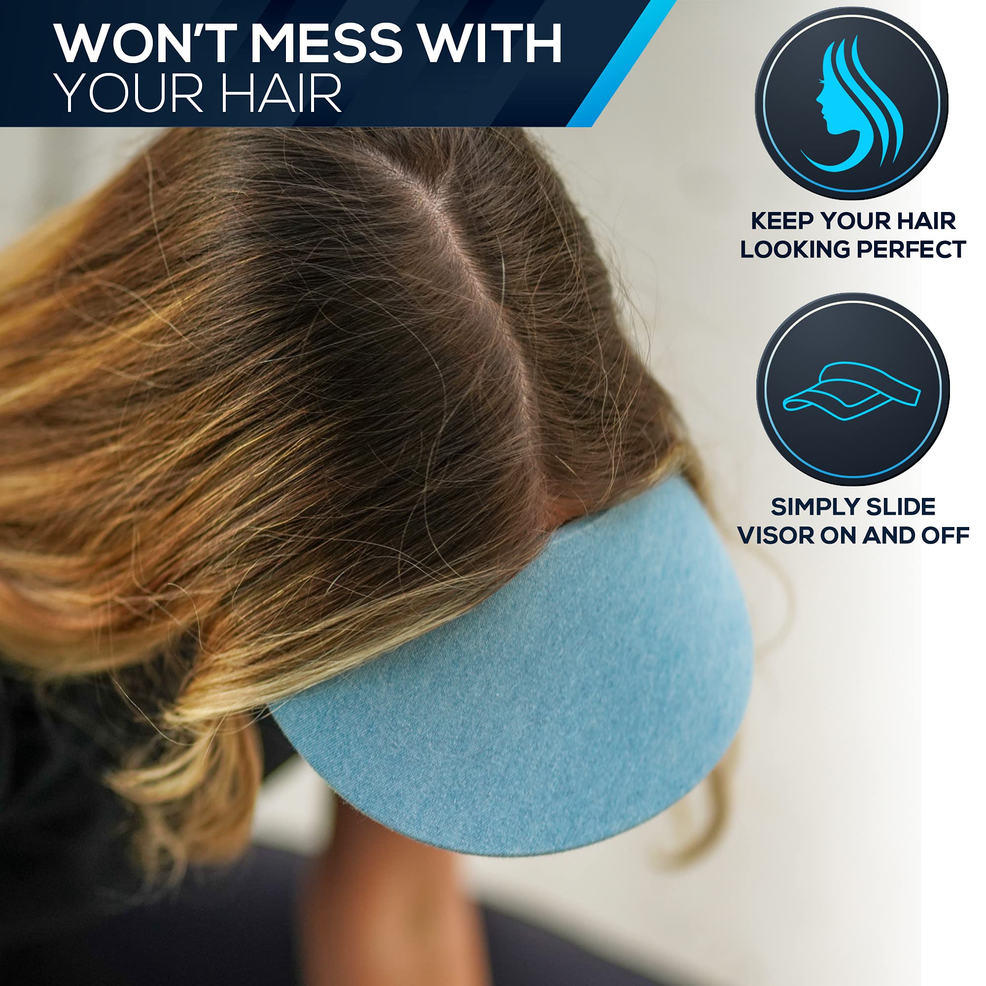 Women's UV Protection Sun Visor Hat - Lightweight & Breathable for Golf, Tennis, Running - Wide Brim Outdoor Sports Cap for Sun Protection, Travel & Summer Activities