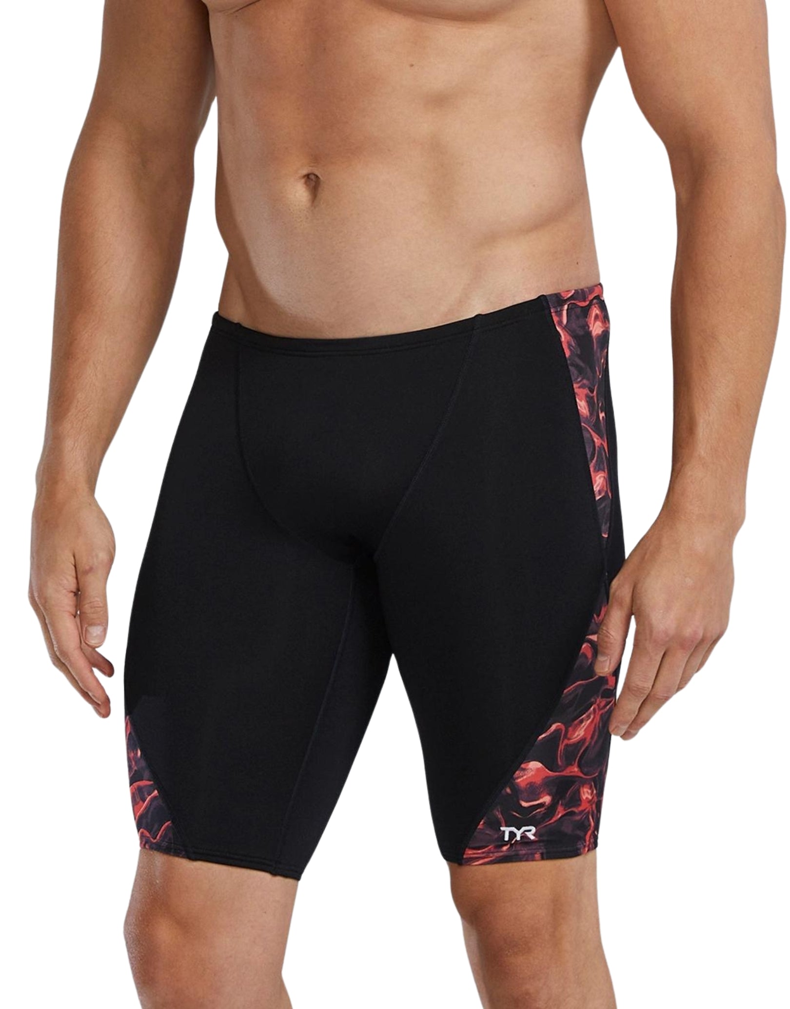 Energia Durafast Elite Blade Splice Swim Jammer - High-Performance Competitive Swimwear for Men & Boys - Black/Red - Ideal for Lap Swimming, Triathlons & Water Sports