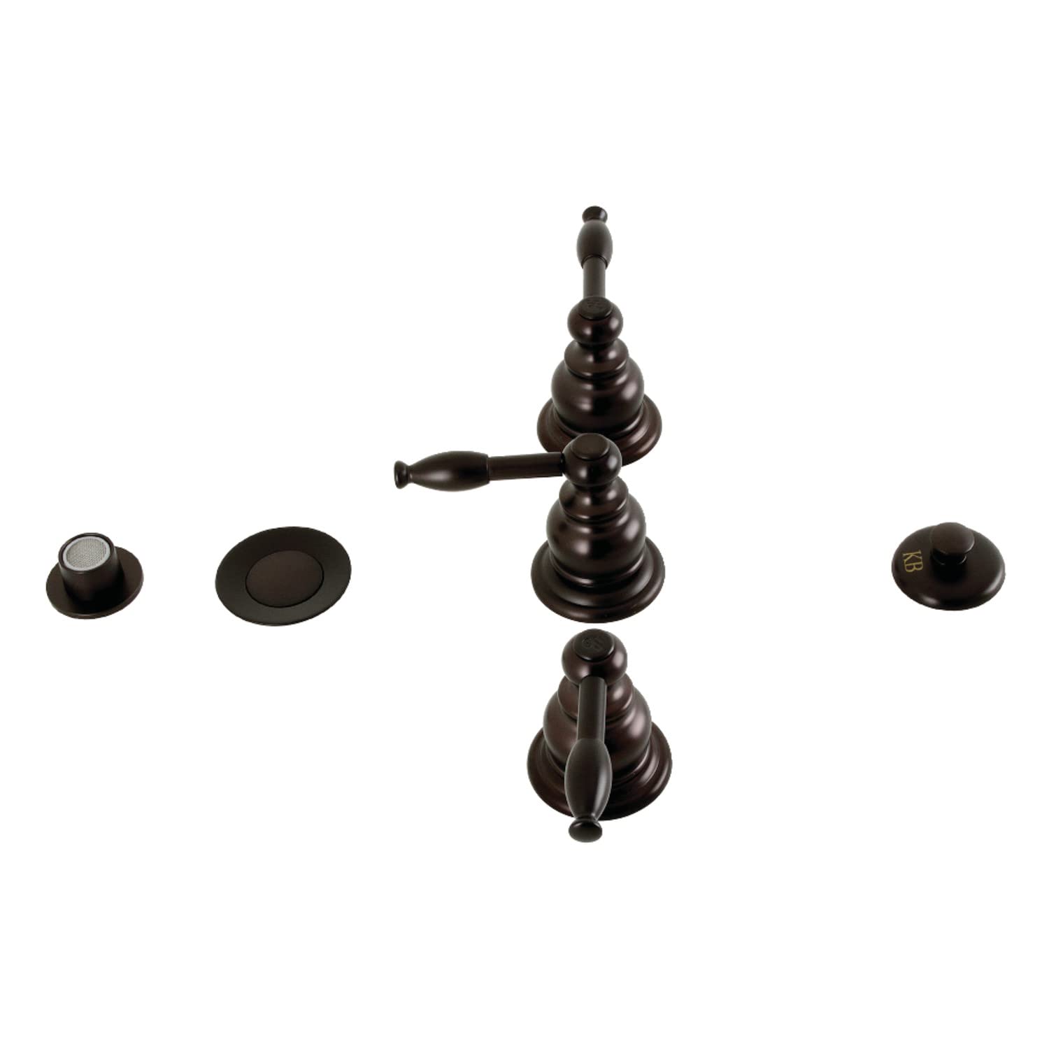 Kingston Brass KB325KL Knight Three-Handle Bidet Faucet - Oil Rubbed Bronze Finish - 8
