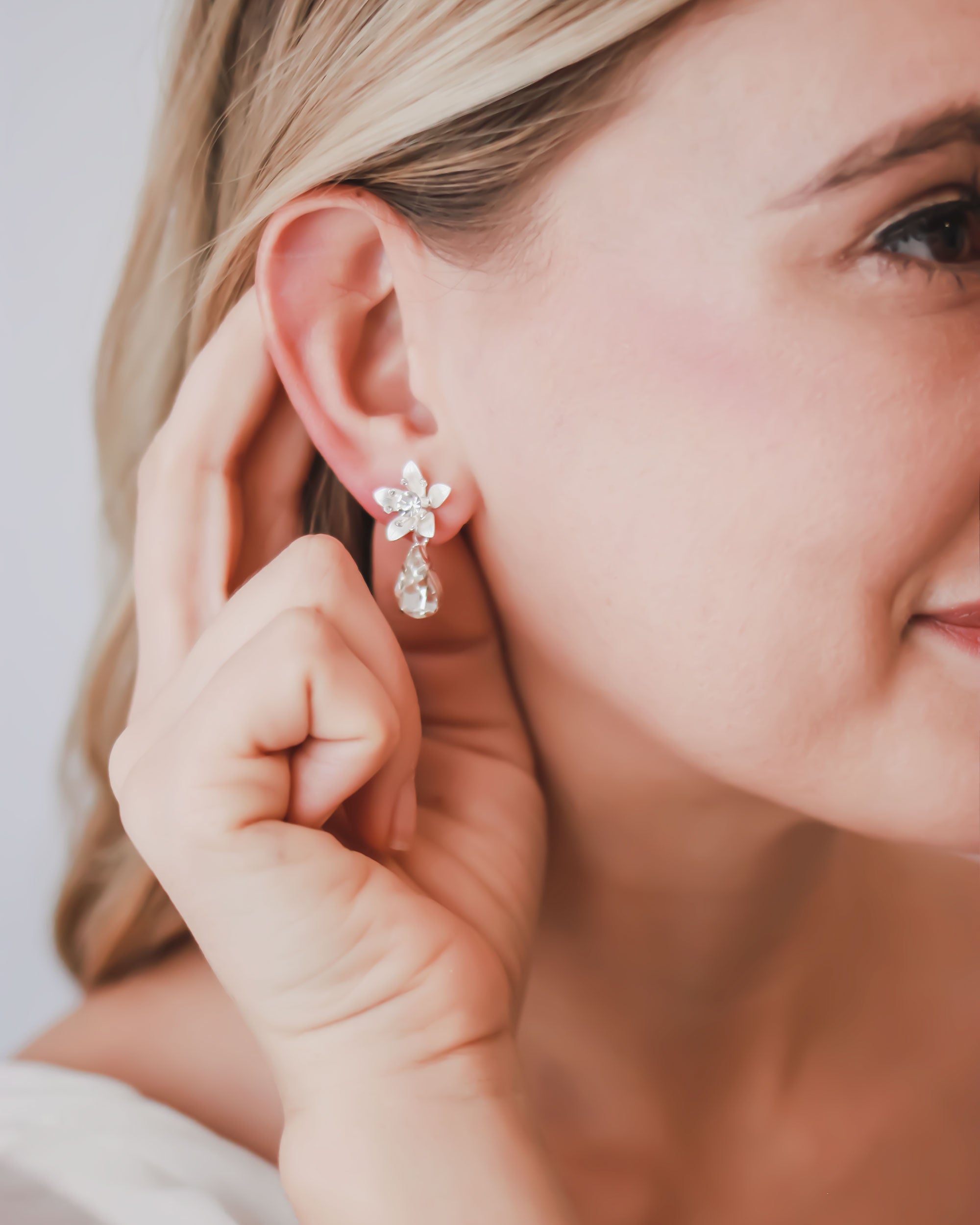Tess Floral Earrings for Women - Elegant Handmade Dangle Drop Earrings for Party, Wedding & Everyday Wear