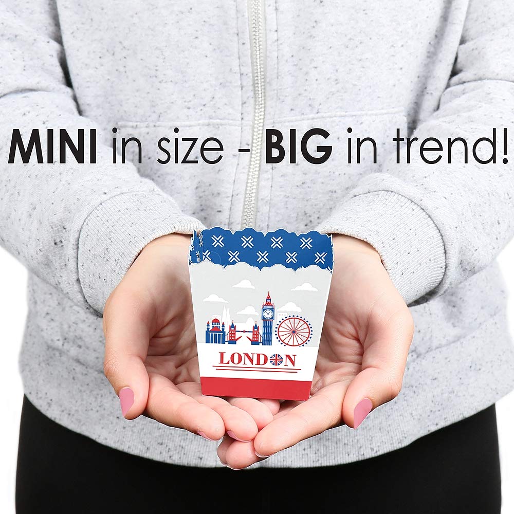 Big Dot of Happiness Cheerio, London - British-Themed Party Favor Boxes (Set of 12) - Perfect for UK Tea Parties, Bridal Showers & Royal Celebration Treats