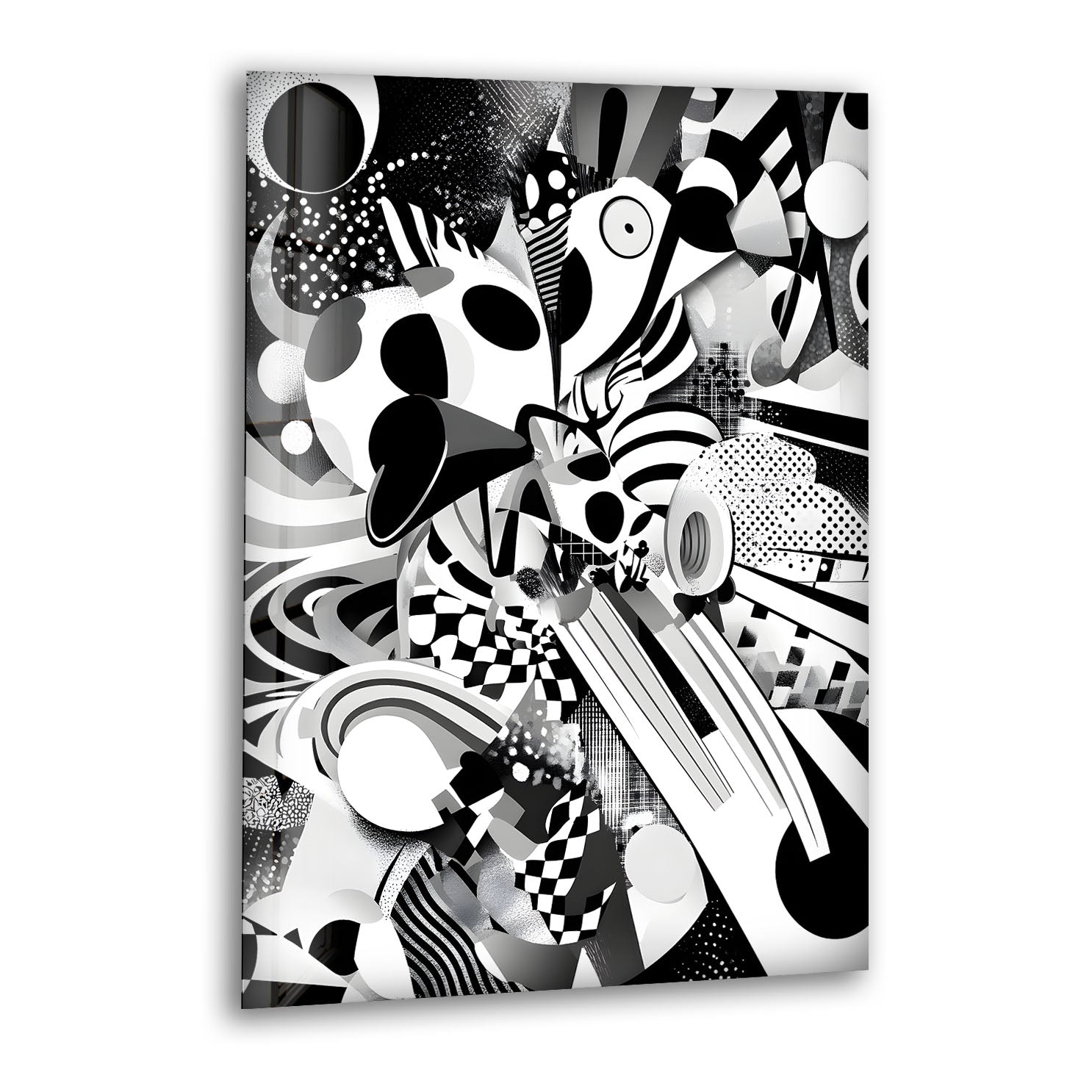 3D Cubics Art Glass Wall Decor - Modern Geometric Stained Glass Mosaic for Living Room, Bedroom & Office Decoration