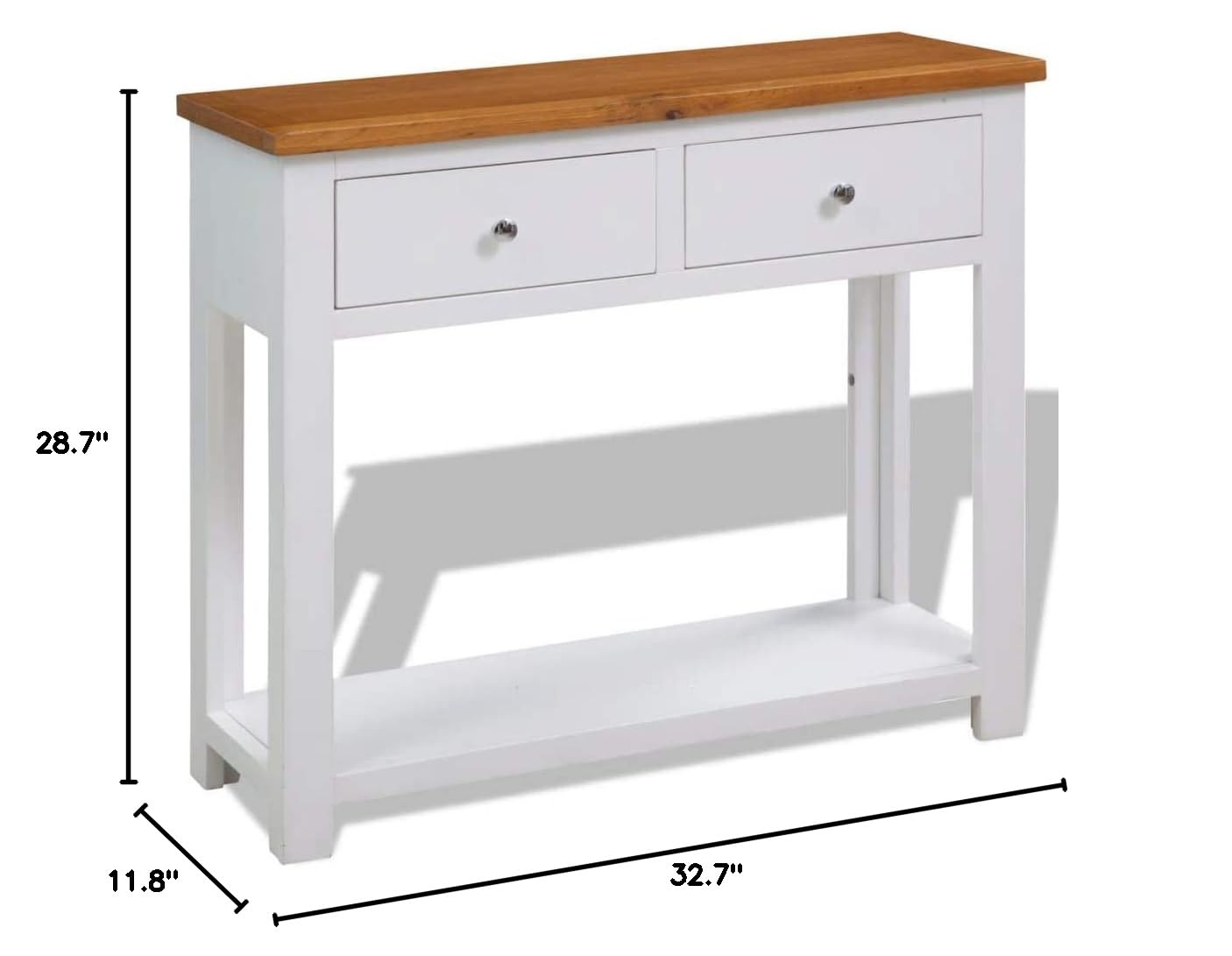 Industrial Sofa Table with Drawers & Storage Shelf - 32.7