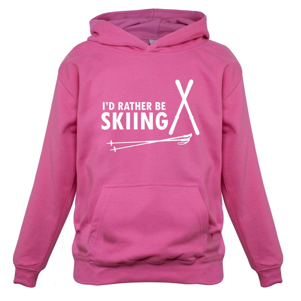 I'd Rather Be Skiing - Kids' Pullover Hoodie for Boys & Girls | Cozy Winter Fleece Sweatshirt | Perfect for Skiing, Snow Play & Outdoor Adventures