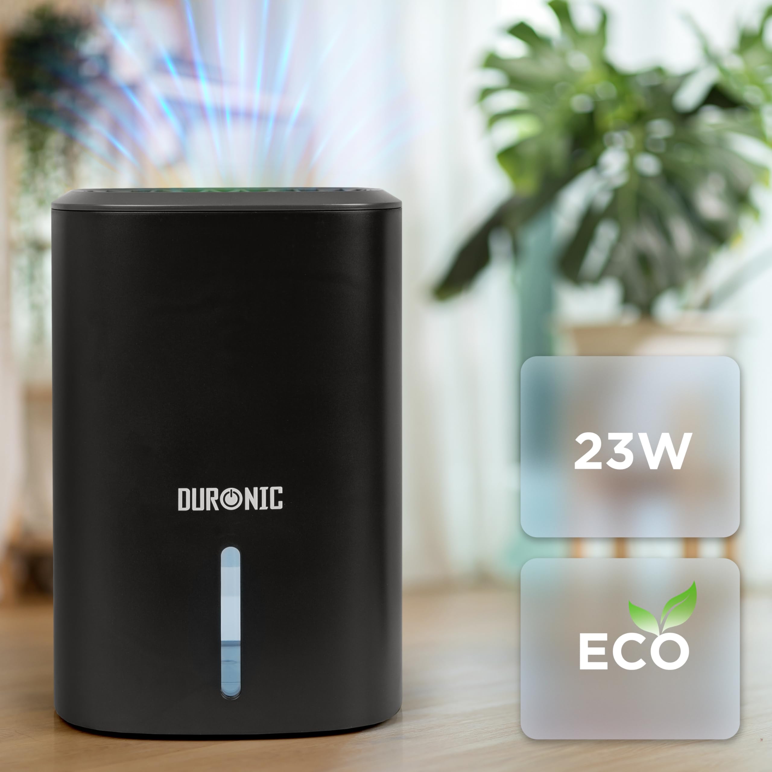 Duronic DH06 Compact Energy Efficient Dehumidifier - 0.8L Capacity for Home, Kitchen, Bedroom, Garage - Absorbs Excess Moisture & Prevents Mold - Black | Perfect for Small Spaces, Closets & Bathrooms