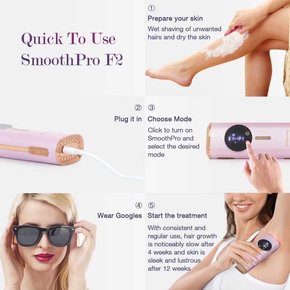 Unisex IPL Hair Removal Device with Sapphire Ice Cooling - Painless & Permanent Hair Removal for Body & Face | Safe & Effective for Full Body Use at Home