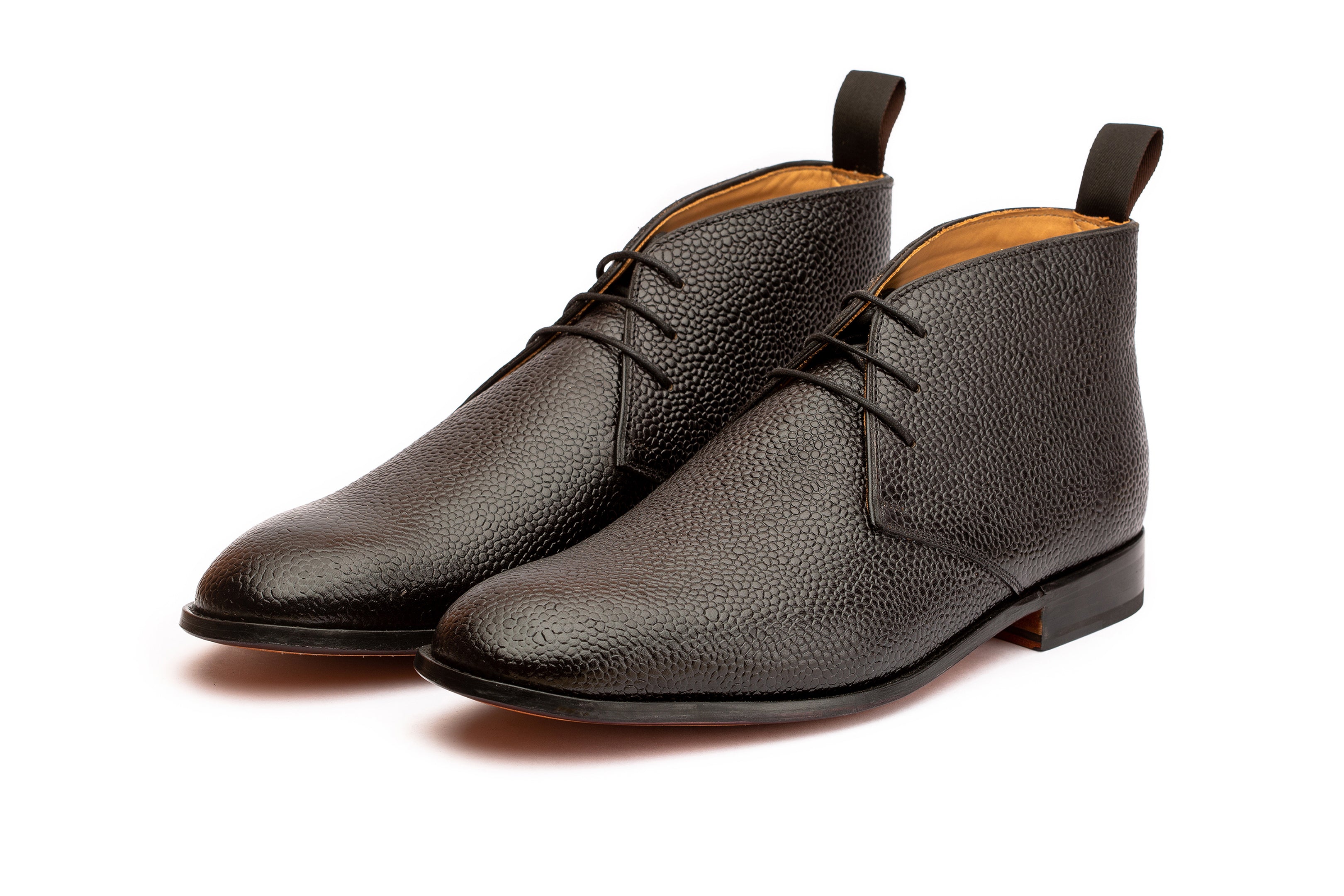 Men's Black Grain Leather Chukka Boots - Comfortable & Stylish Casual Shoes for Work, Travel & Outdoor Activities