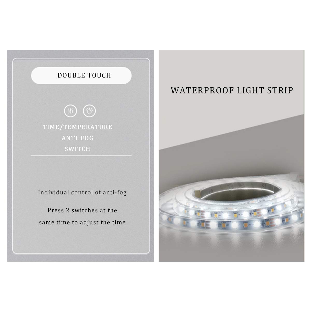 24in Round LED Backlit Bathroom Vanity Mirror - Frameless, Wall-Mounted, Waterproof & Anti-Fog with Touch Switch, Motion Sensor & Dimmable Lighting - Perfect for Makeup, Shaving & Home Decor
