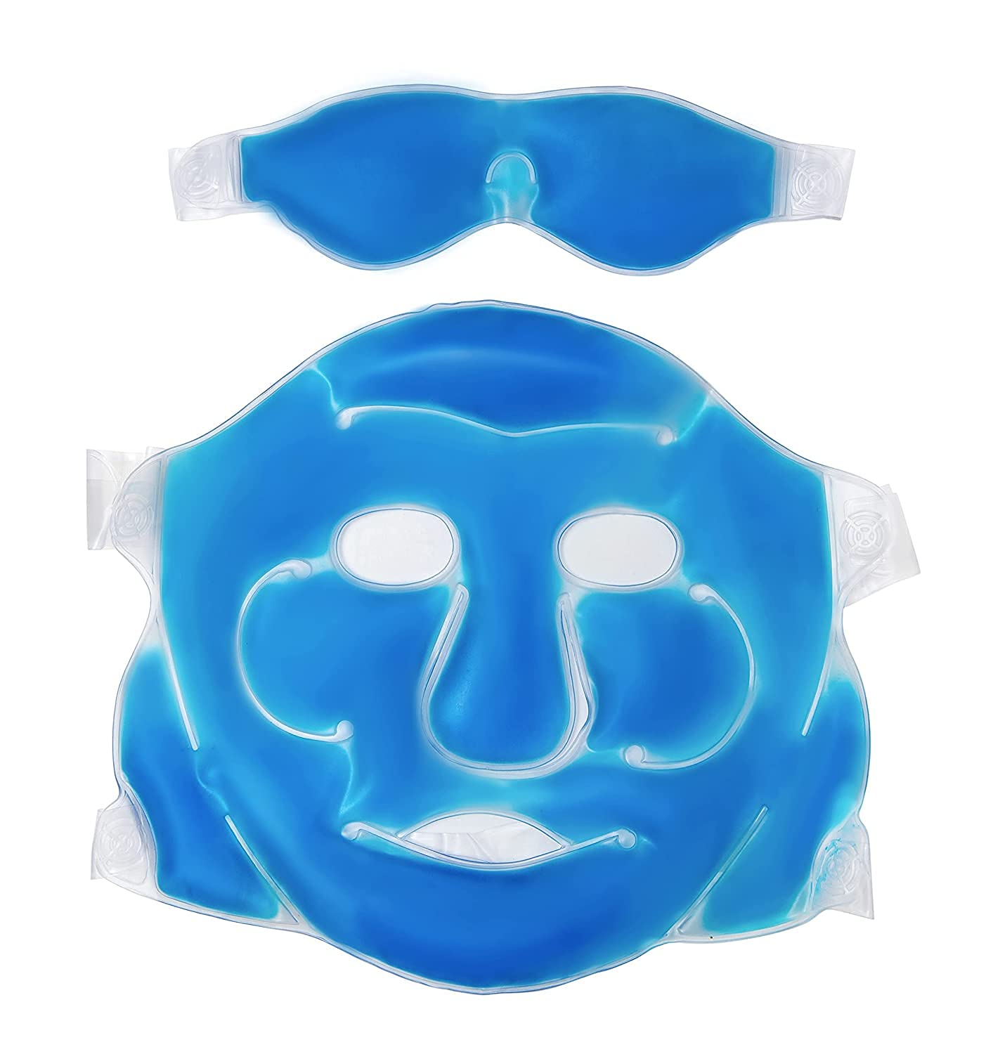Cooling Gel Face Mask with Strap - Reusable Relaxing Eye Sleep Pad for Migraine Relief, Beauty & Health Care - Suitable for All Skin Types | Home Use, Spa, Travel & Self-Care Relaxation (1 Piece)
