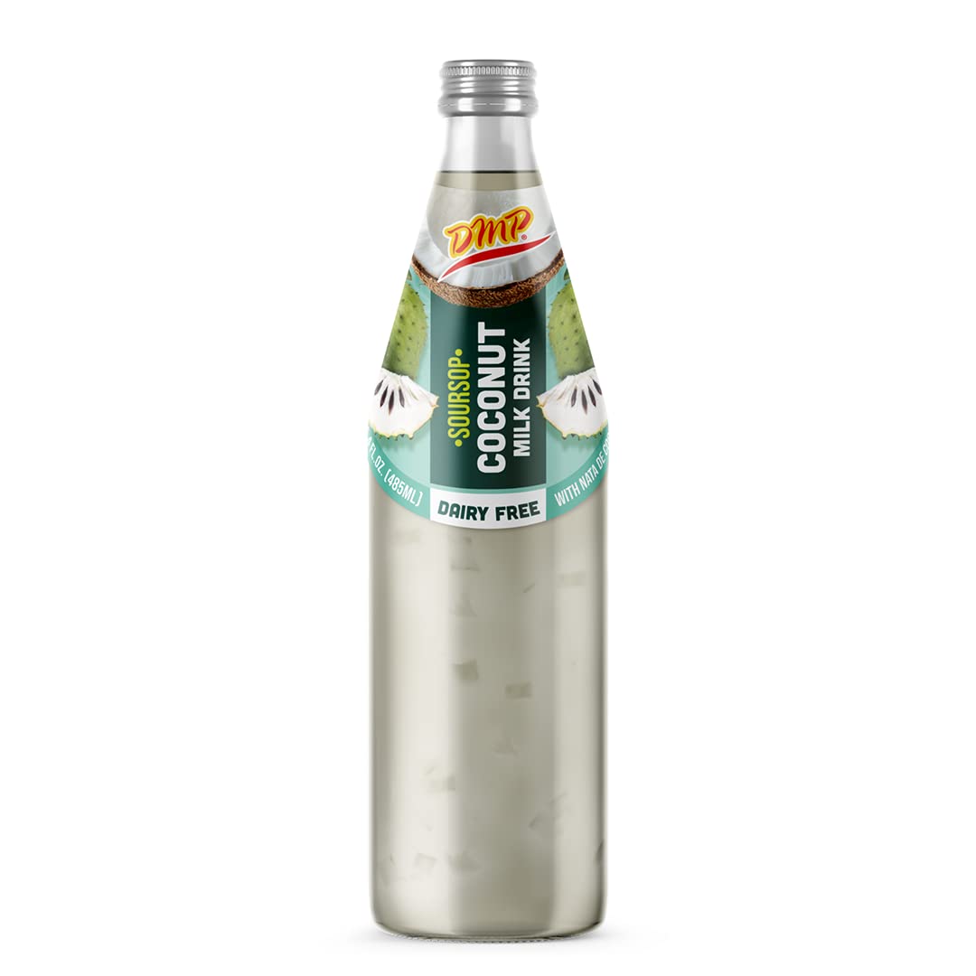 Soursop Flavored Coconut Milk with Pulp 16.4oz (6-Pack) | De Mi Pais Coconut Guanabana Drink | Tropical Beverage for Smoothies, Desserts & Cocktails