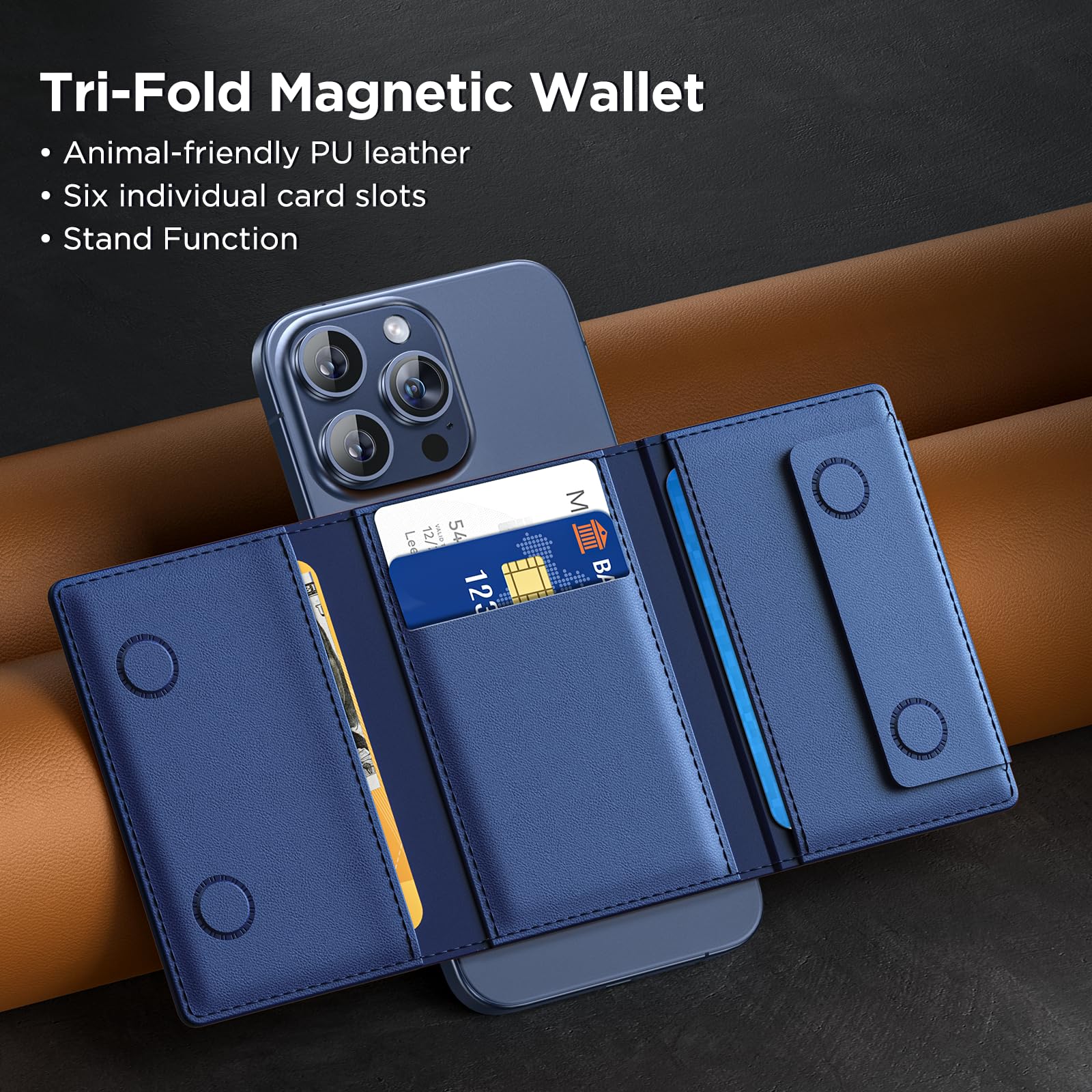 Magnetic Wallet for iPhone 16/15/14/13/12 Series - Slim 0.5
