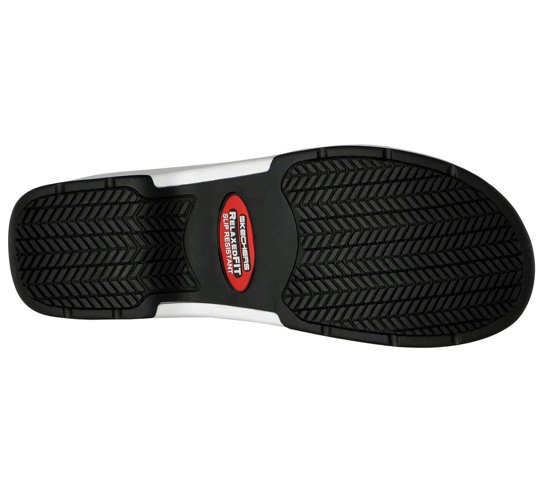 Skechers Women's Work Relaxed Fit Upswep SR Clog - Comfortable Slip-Resistant Nursing Shoes for Healthcare Workers, White/Multi, Size 11 | Perfect for Hospitals, Clinics & Long Shifts