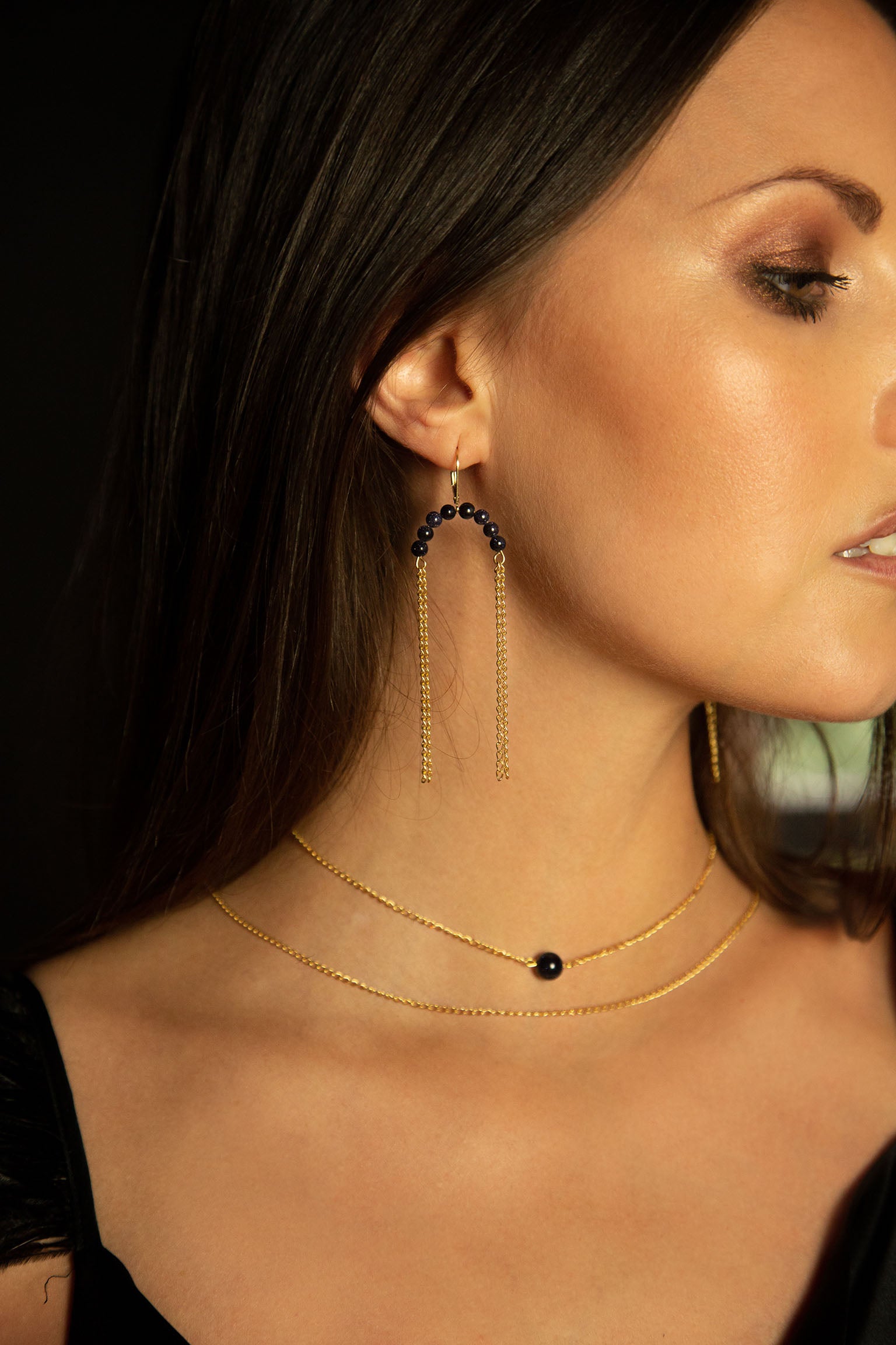 Nola Goldstone Earrings for Women - Healing Crystal Jewelry for Chakra Balancing & Stress Relief - Perfect for Meditation, Yoga & Spiritual Gifts