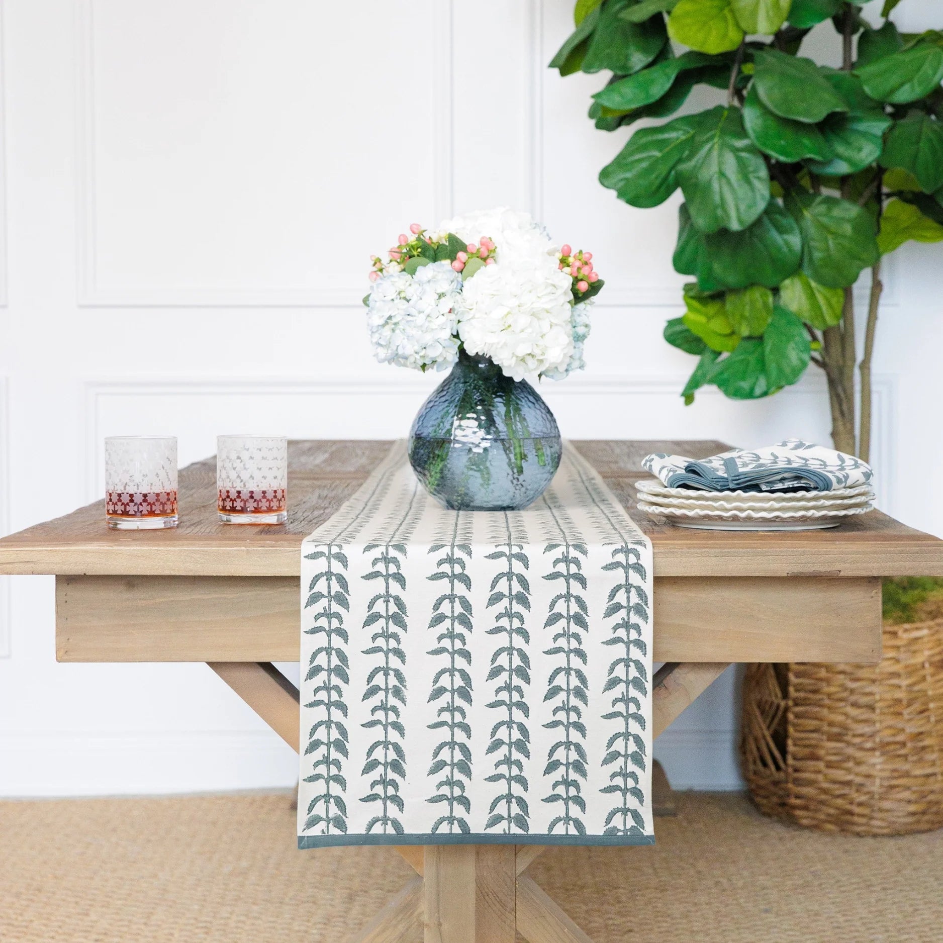 India Hicks Climbing Nettle Dusty Sky Collection - Stylish Home Decor for Coastal & Bohemian Interiors | Perfect for Beach Houses, Living Rooms & Bedrooms