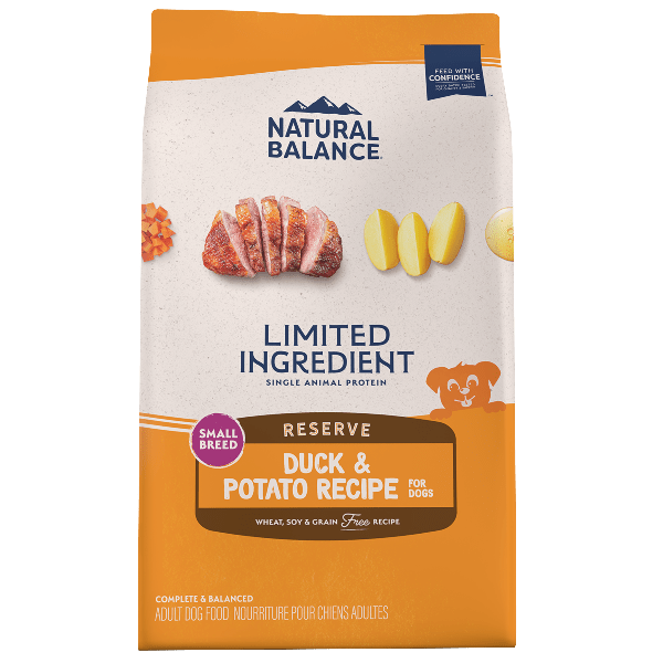 Natural Balance Reserve Grain-Free Duck & Potato Small Breed Dry Dog Food - Healthy & Digestible for Small Dogs - Perfect for Sensitive Stomachs & Allergies