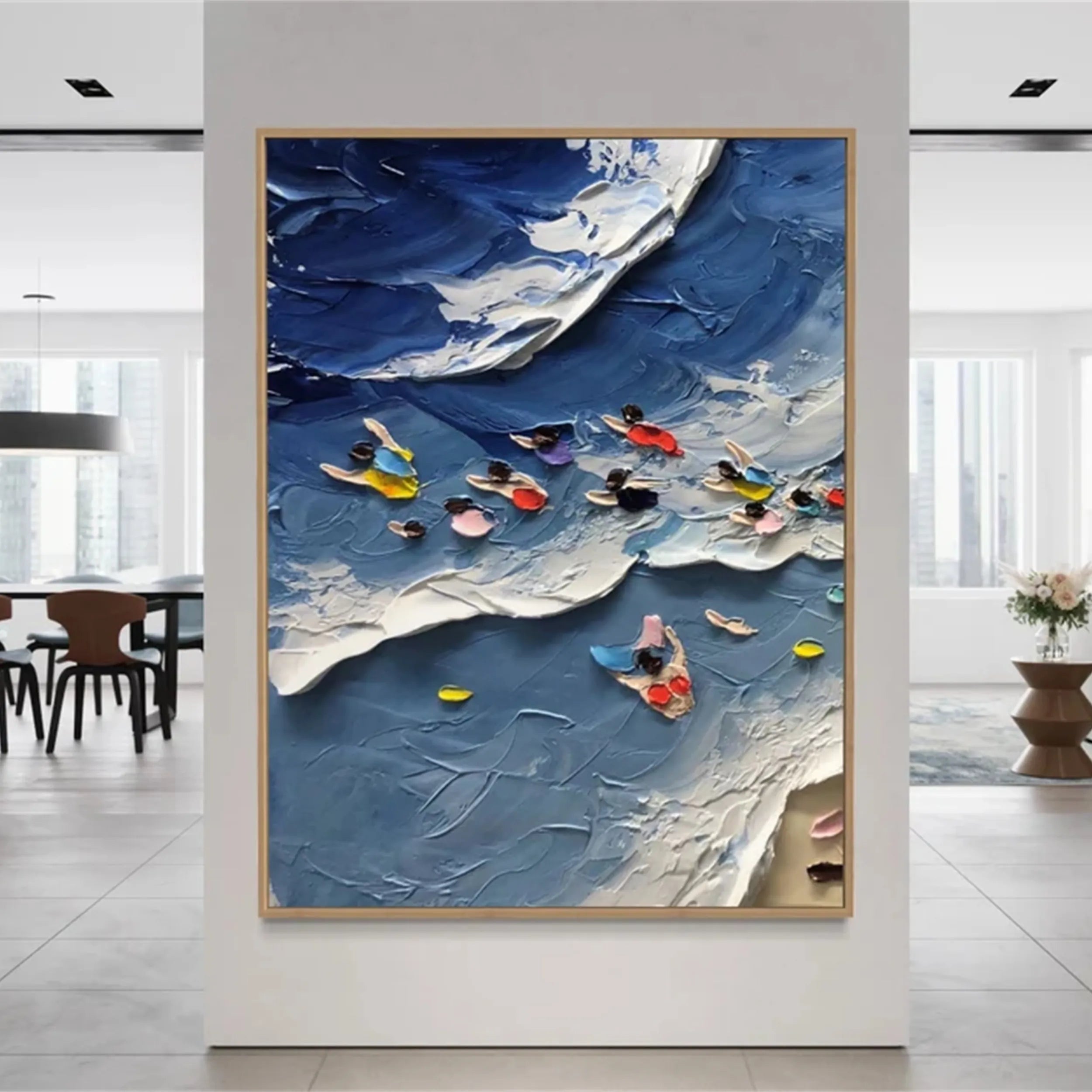 Seascape and Snowy Peak Landscape Painting #SP029 - Perfect for Home Decor, Office Wall Art, and Gift Ideas