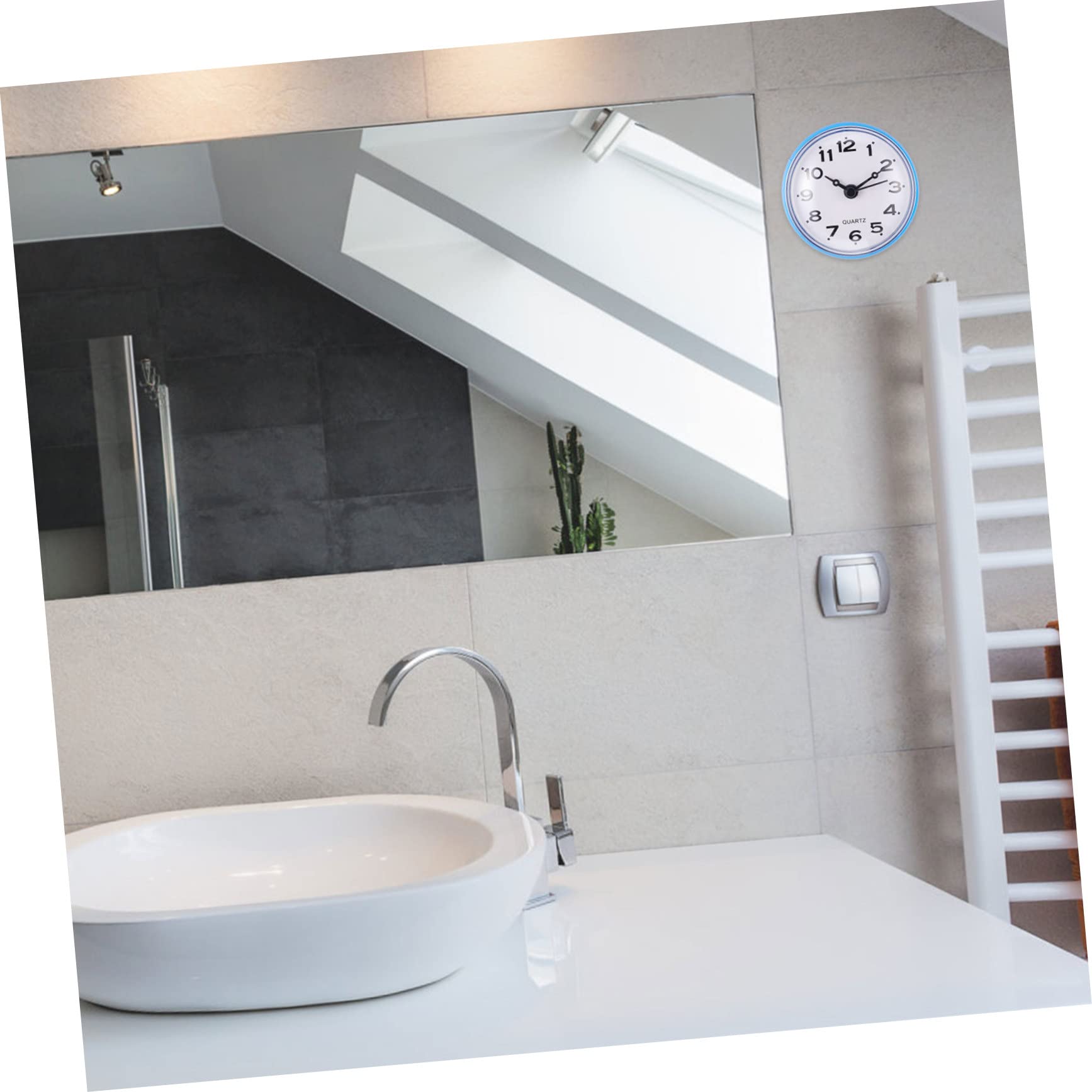 DOITOOL Silent Non-Ticking Shower Clock - Battery Operated Bathroom Wall Clock with Suction Cup, Anti-Fog & Easy to Read - Perfect for Bathroom, Kitchen, Pool & Outdoor Use (Blue)