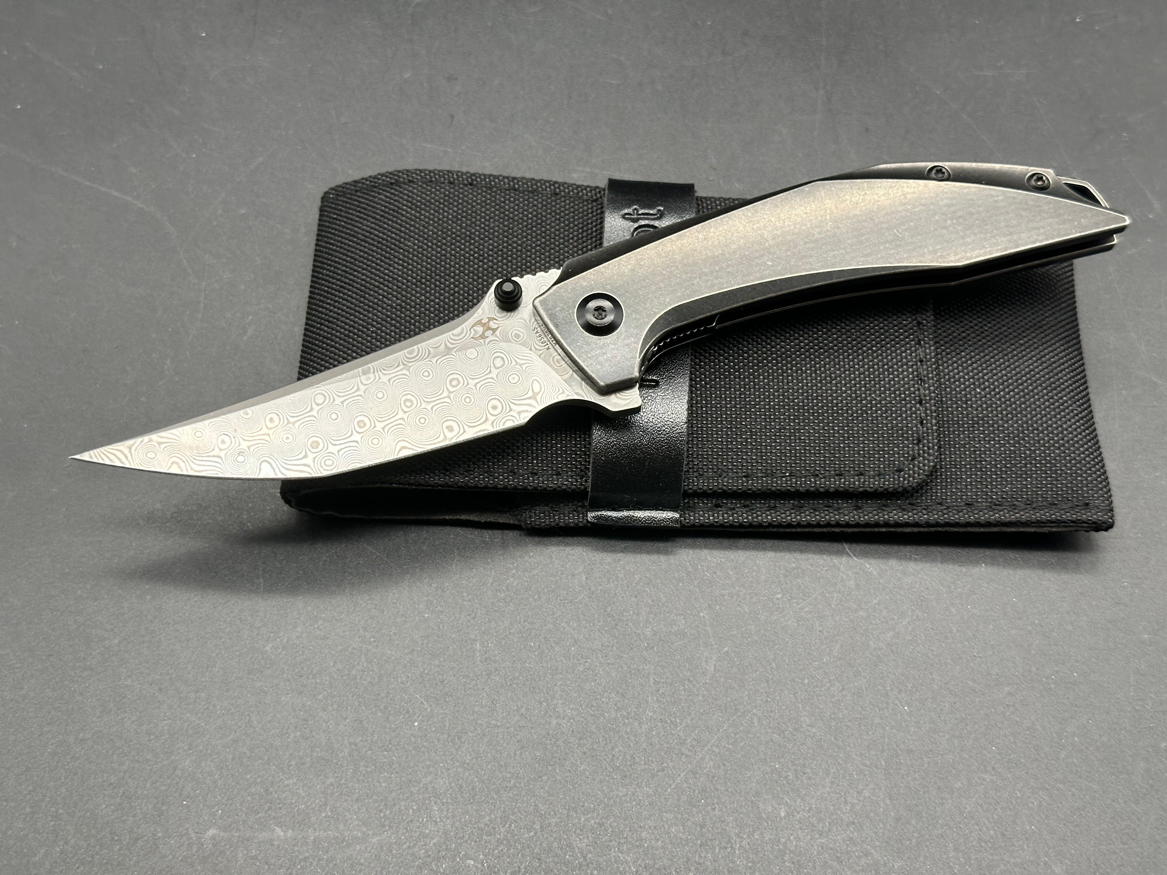 KANSEPT BAKU Titanium Handle Damascus Steel Folding Pocket Knife - EDC, Outdoor Camping & Survival Tool