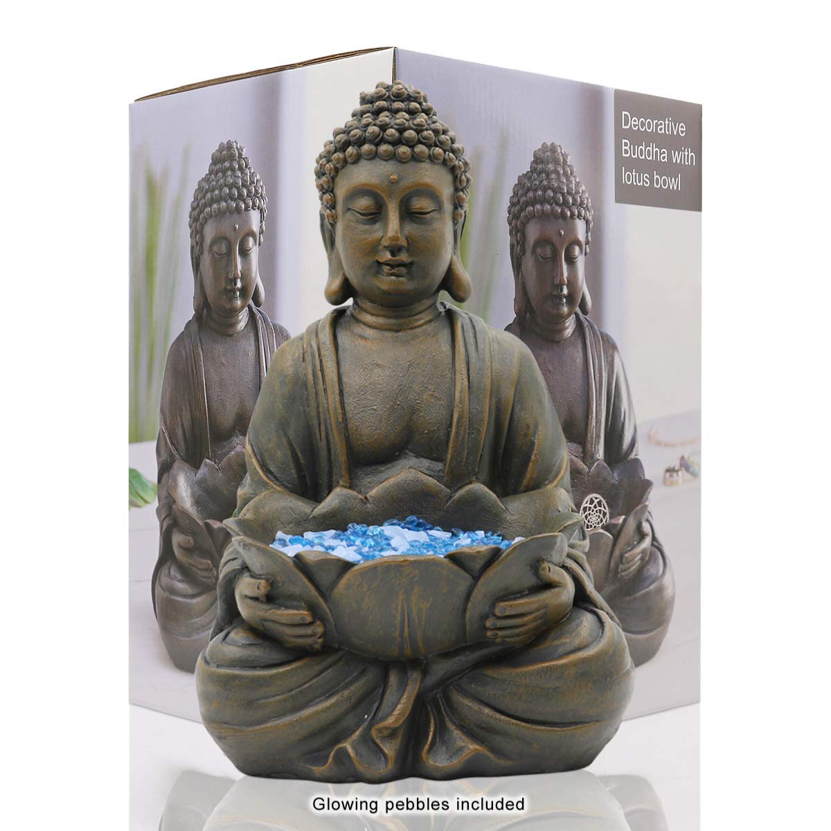 Goodeco Yoga Frog & Lotus Buddha Statue - Handcrafted Zen Decor for Home, Office & Meditation | Perfect Gift for Women, Mom, Birthday, Housewarming & Yoga Lovers | Serene Decor for Living Room, Bedroom or Garden