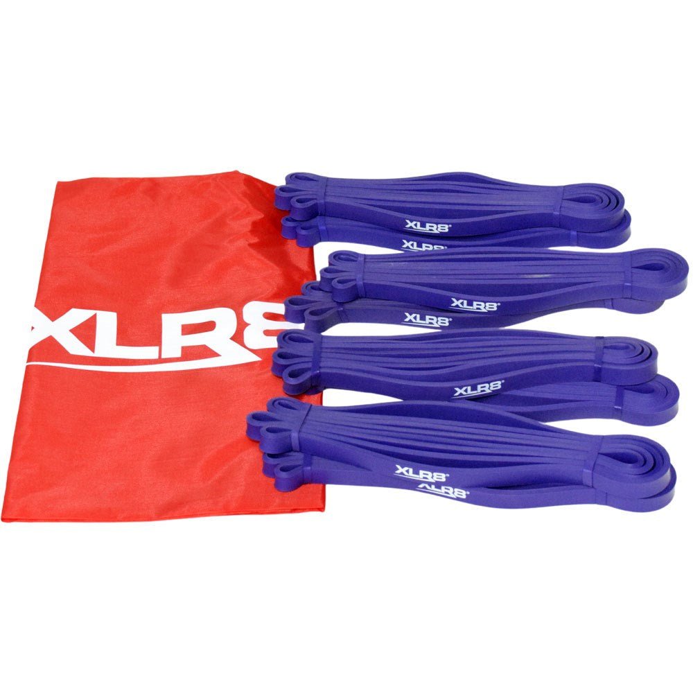 XLR8 Purple Resistance Bands Set of 6 - Heavy Duty Exercise Bands for Strength Training, Workouts, Physical Therapy & Home Gym Fitness Equipment