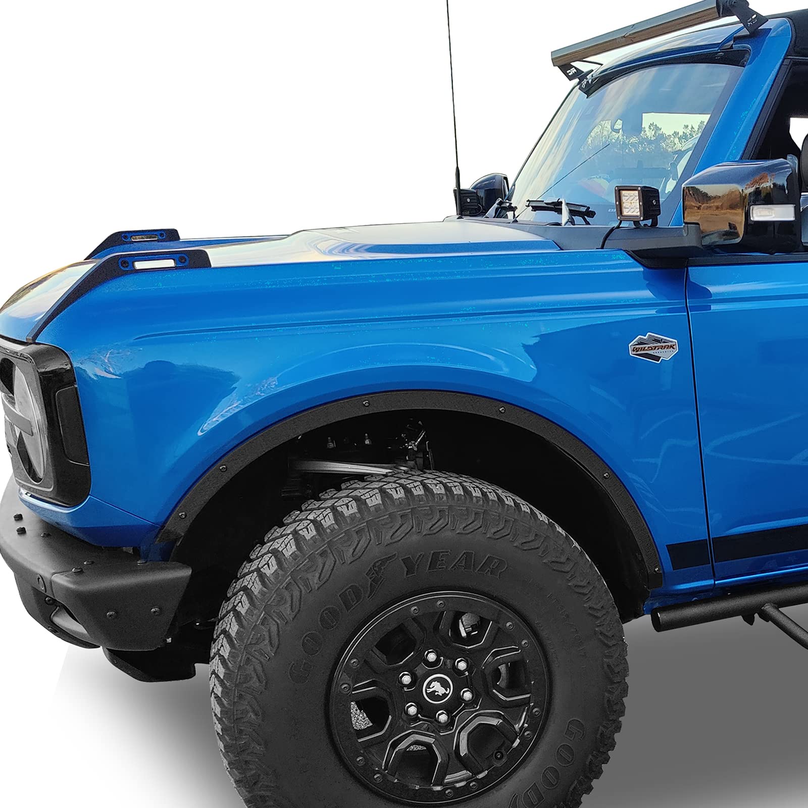Hooke Road Bronco Wheel Liner Trim Fender Flare Delete Kit - Compatible with 2021-2025 Ford Bronco 2/4 Door Models (4-Piece Set) - Off-Road Protection & Custom Styling Upgrade