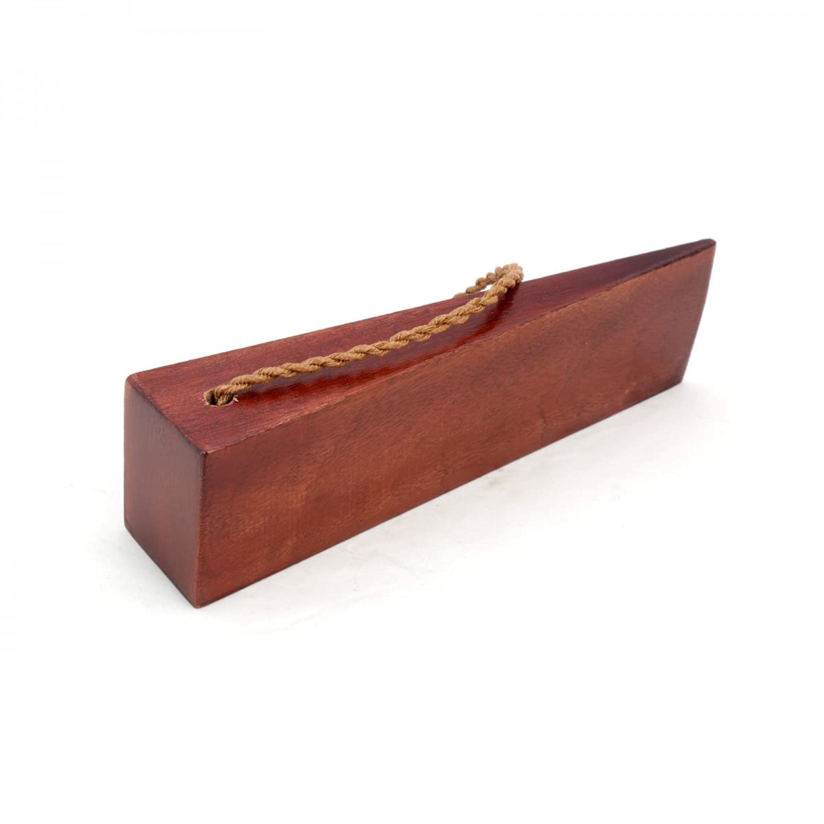 Solid Mango Wood Cherry Door Wedge with Leather Hanging Loop - Home Renovation Essential for Doors, Windows & Furniture Leveling (Perfect for DIY Projects & Interior Design)