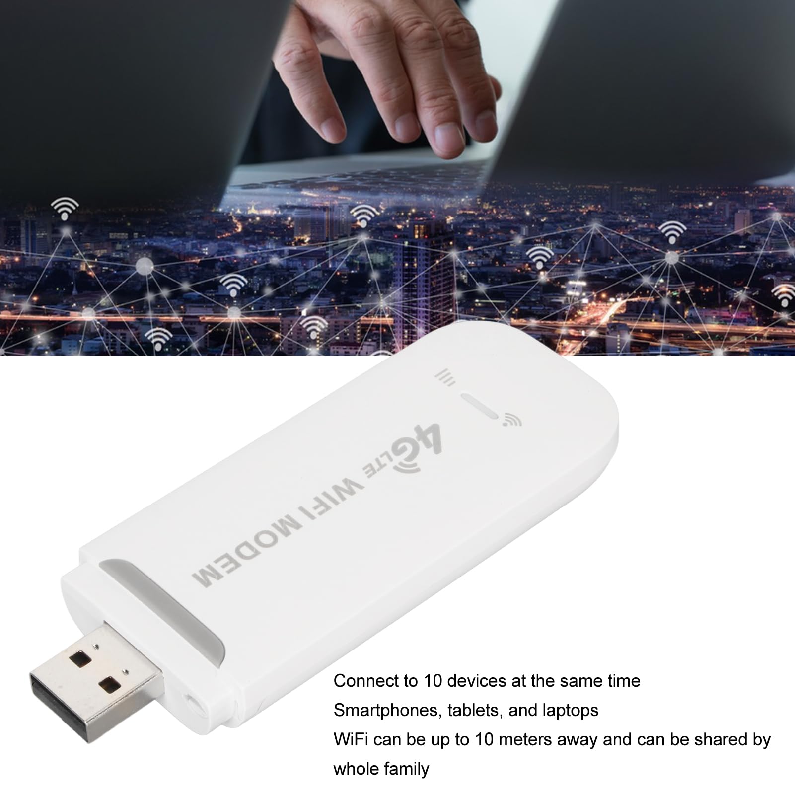 4G LTE USB WiFi Modem - Portable Hotspot for Travel & Work