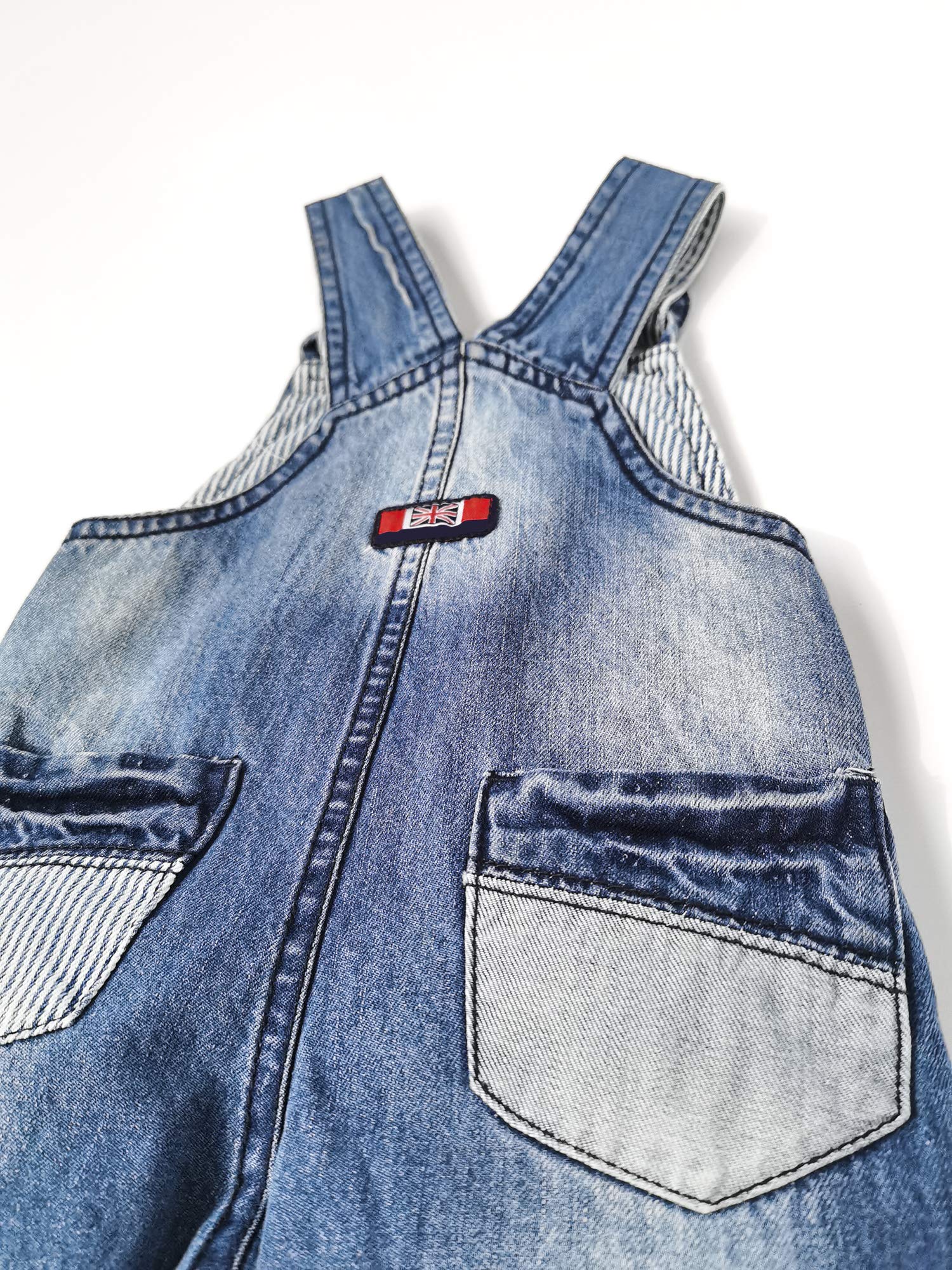 KIDSCOOL SPACE Baby Girls' Whale Embroidered Denim Overalls with Snap Legs for Easy Diaper Changes - Blue, 18-24 Months | Perfect for Playtime, Daycare & Casual Outings